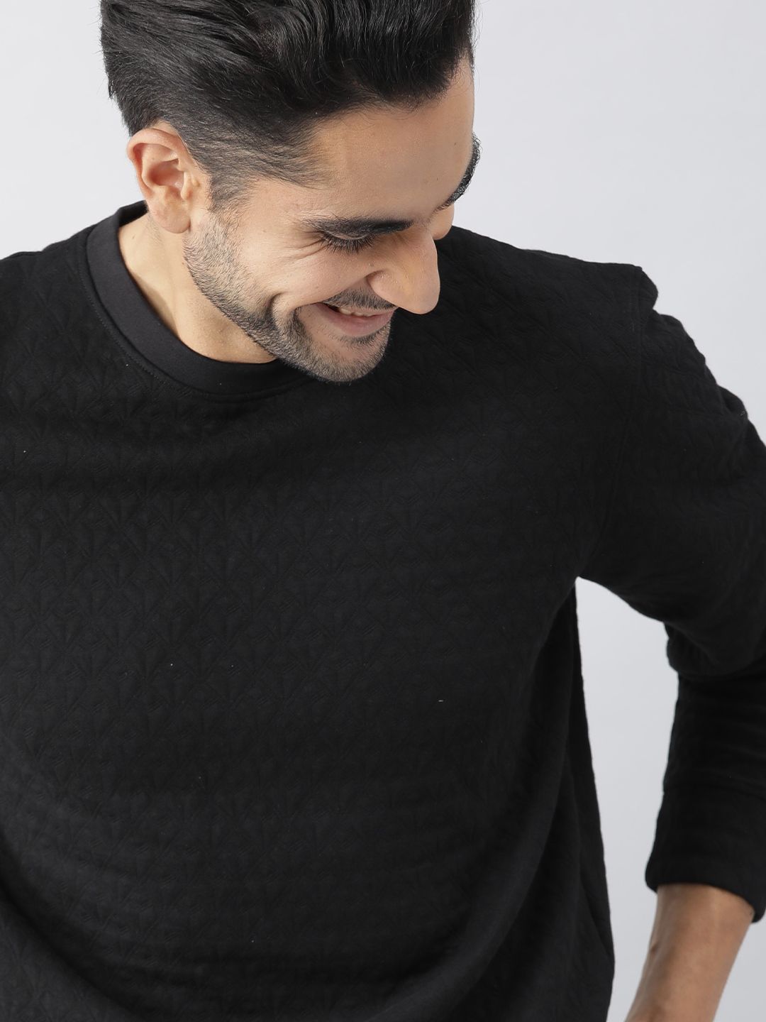  RARE RABBIT Men Black Solid Sweatshirt