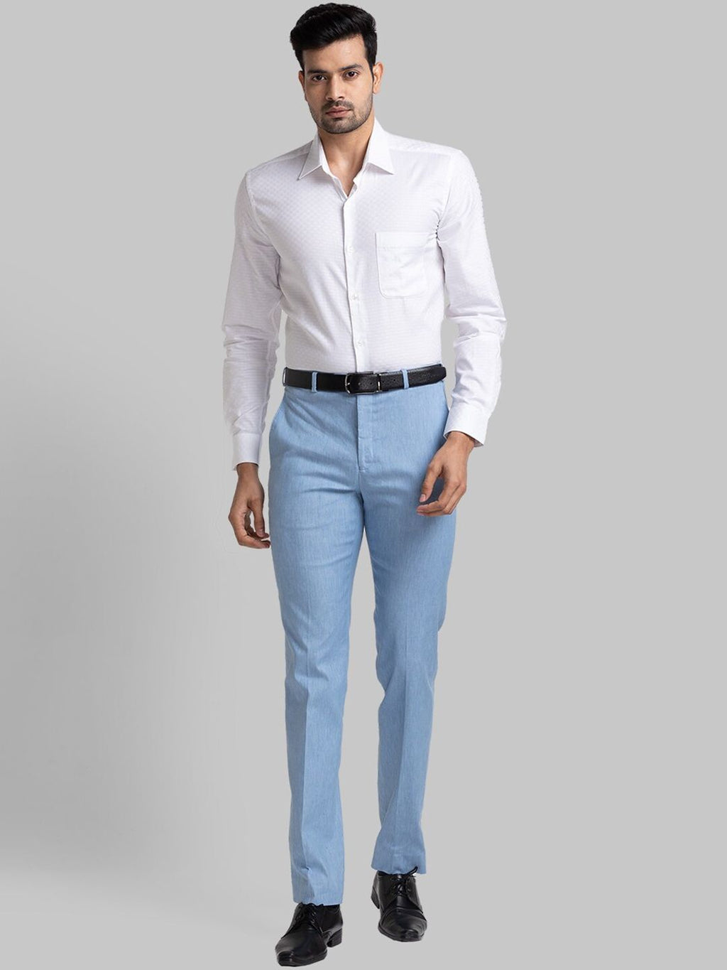  Raymond Men Contemporary Fit Flat Front Formal Trousers