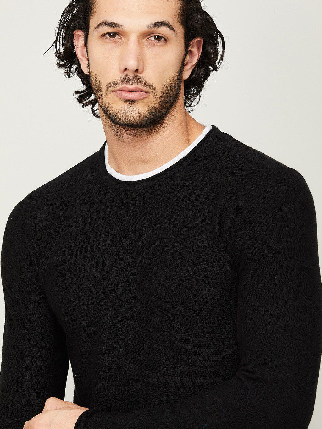  Bossini Men Black Sweatshirt