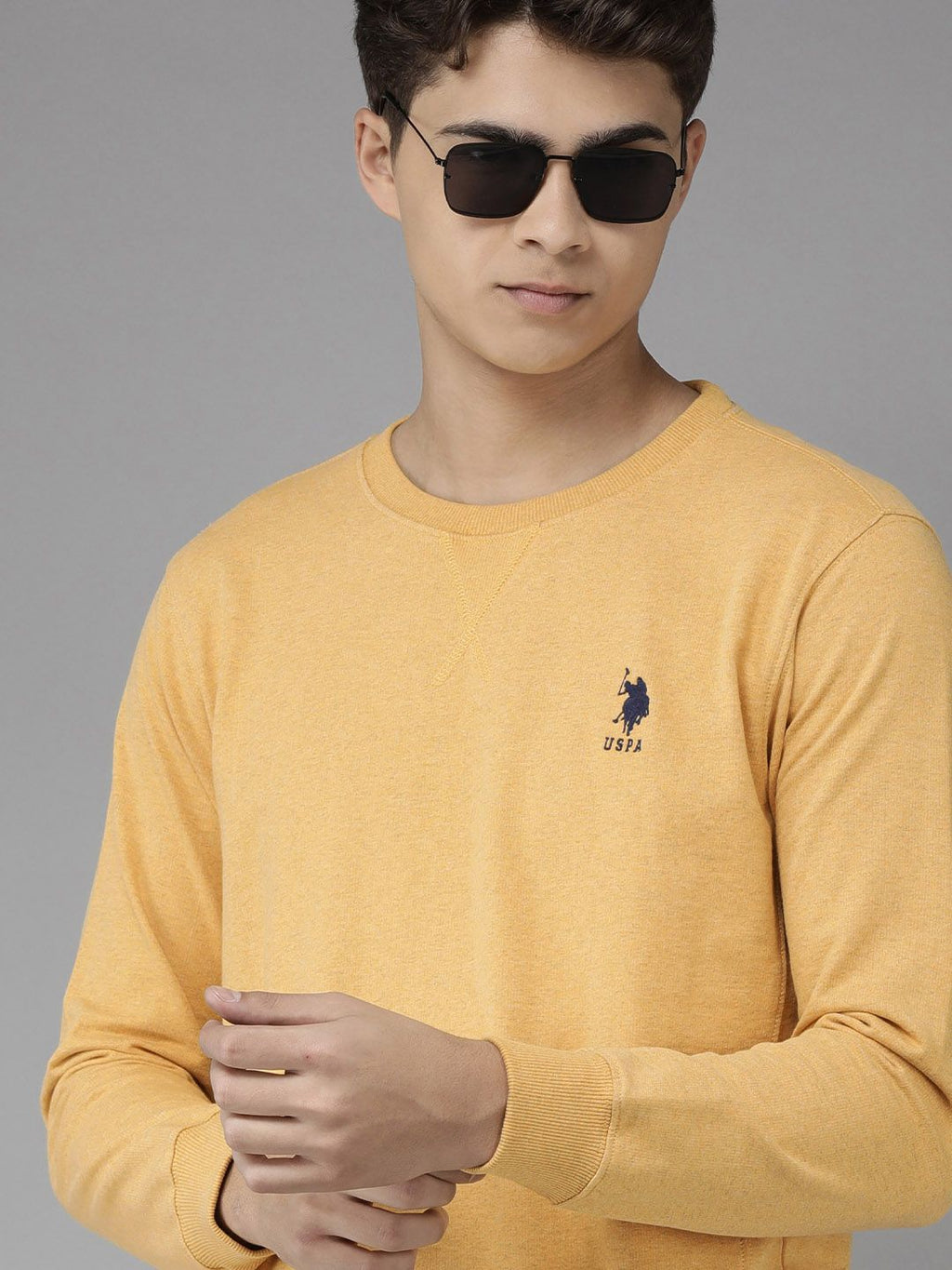 U.S. Polo Assn. U S Polo Assn Men Mustard Sweatshirt