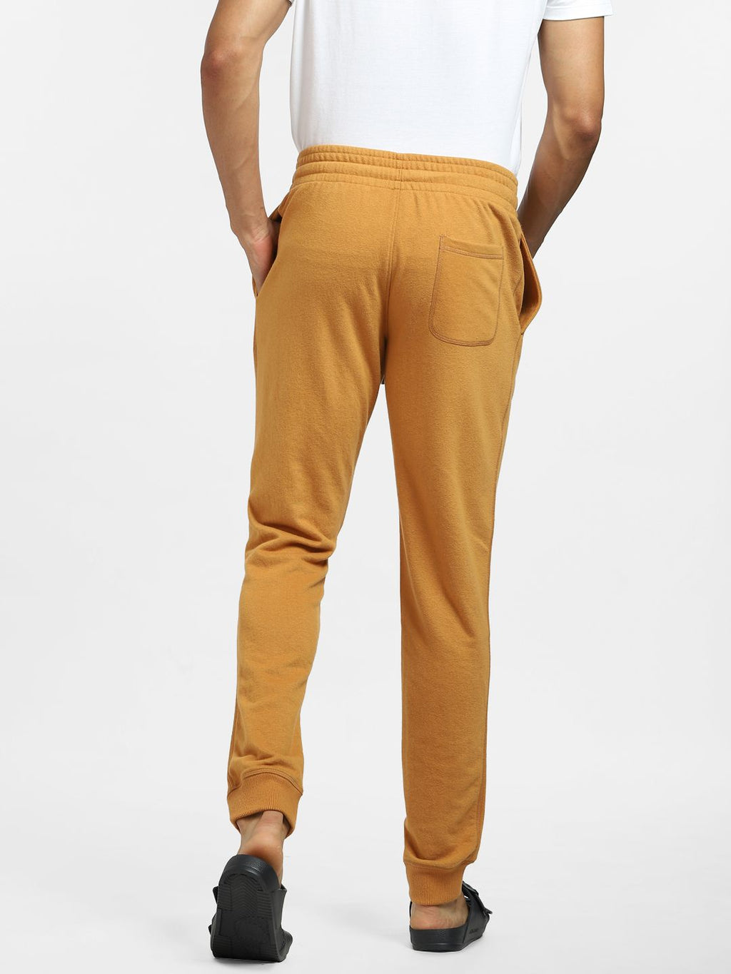  Jack & Jones Men Brown Solid Cotton Joggers