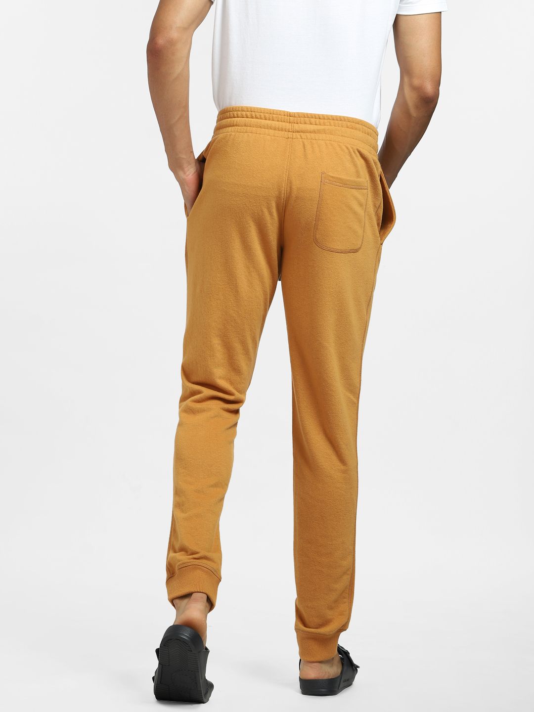  Jack & Jones Men Brown Solid Cotton Joggers
