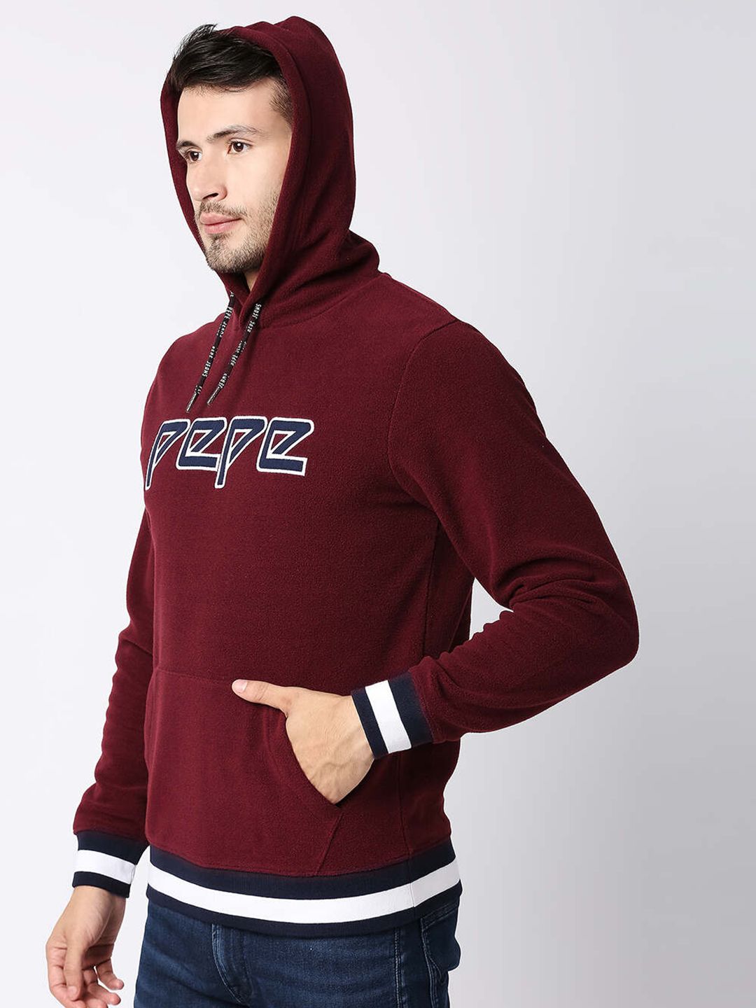  Pepe Jeans Men Red Hooded Sweatshirt