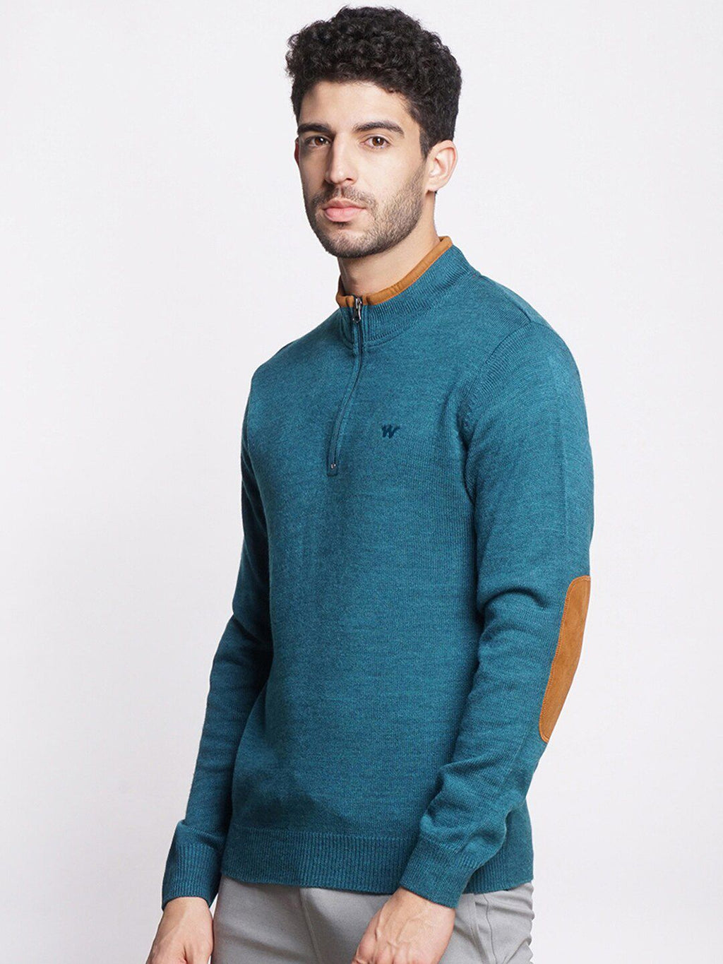  Wildcraft Men Teal Acrylic Sweatshirt