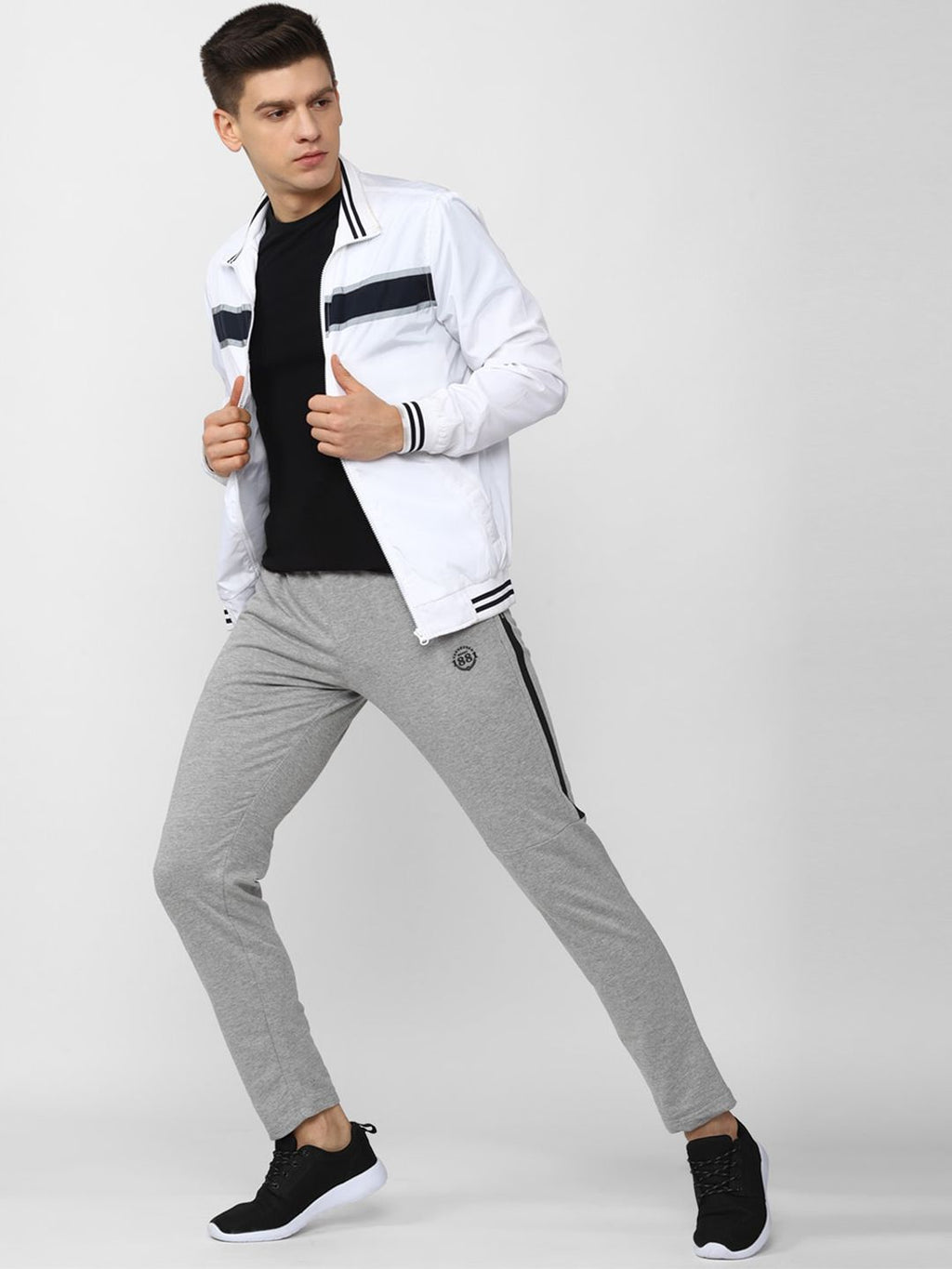  Van Heusen Sport Men Grey Solid Slim-Fit Track Pants