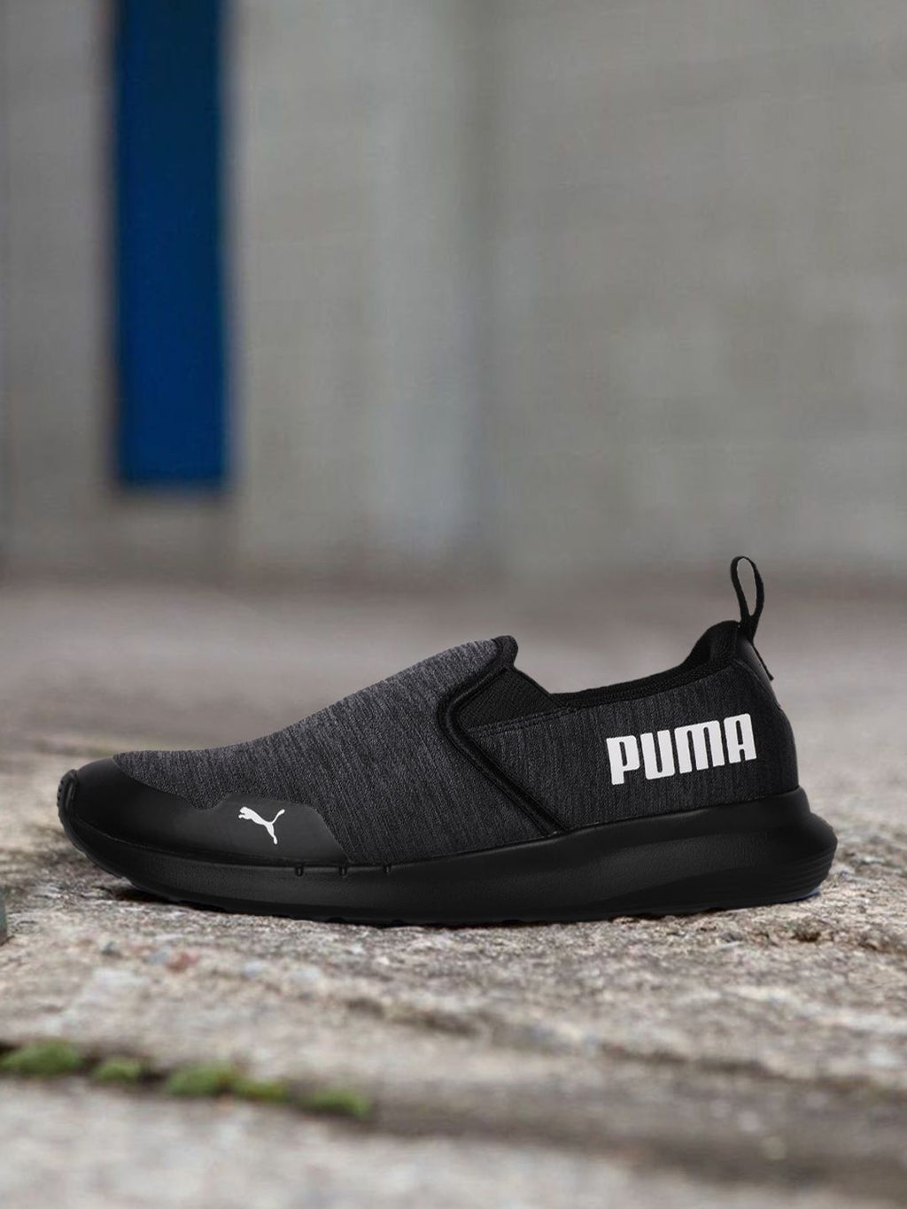  Puma Men Charcoal Grey Melange Turf Slip-On Regular Running Shoes