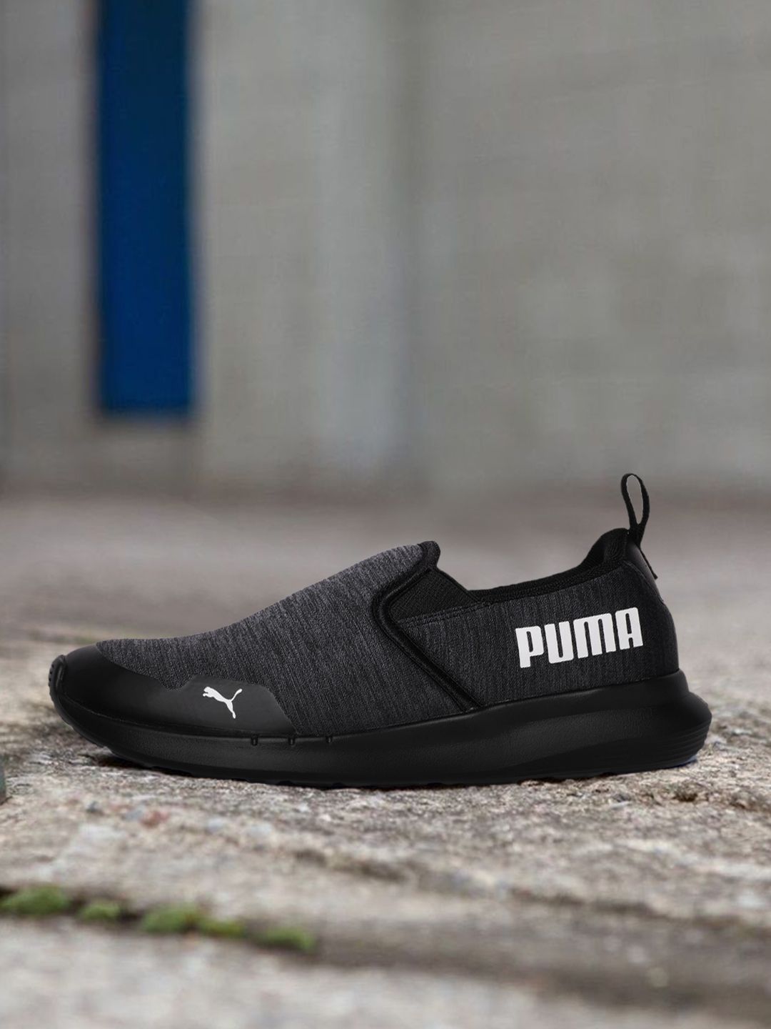  Puma Men Charcoal Grey Melange Turf Slip-On Regular Running Shoes