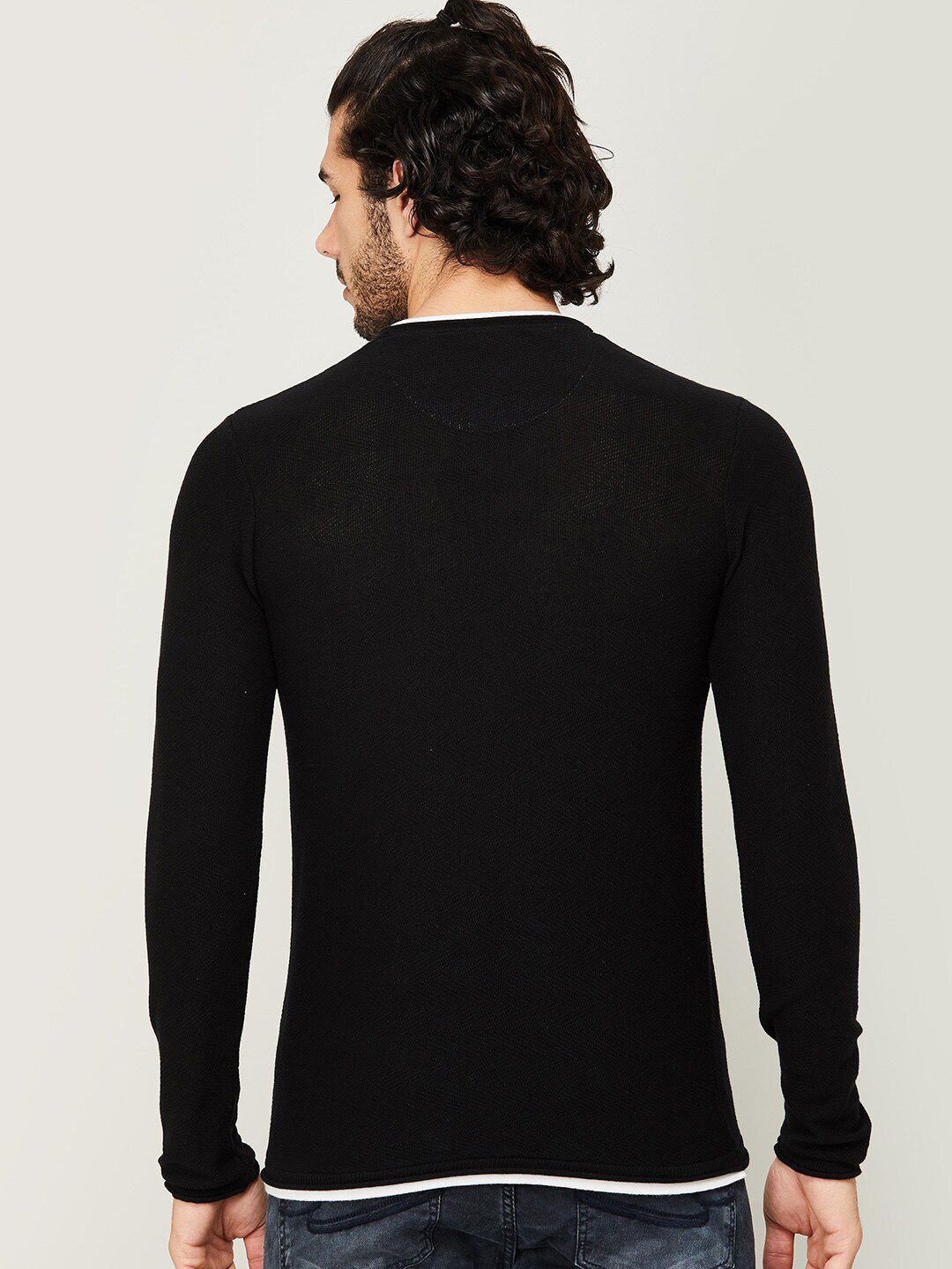 Bossini Men Black Sweatshirt