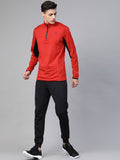  Alcis Men Red Solid Training Sweatshirt