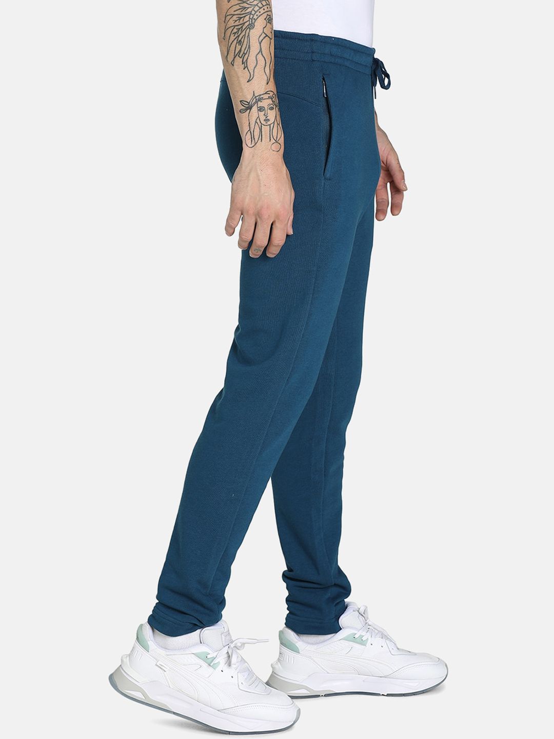  Puma Men Blue Solid Cotton Track Pants