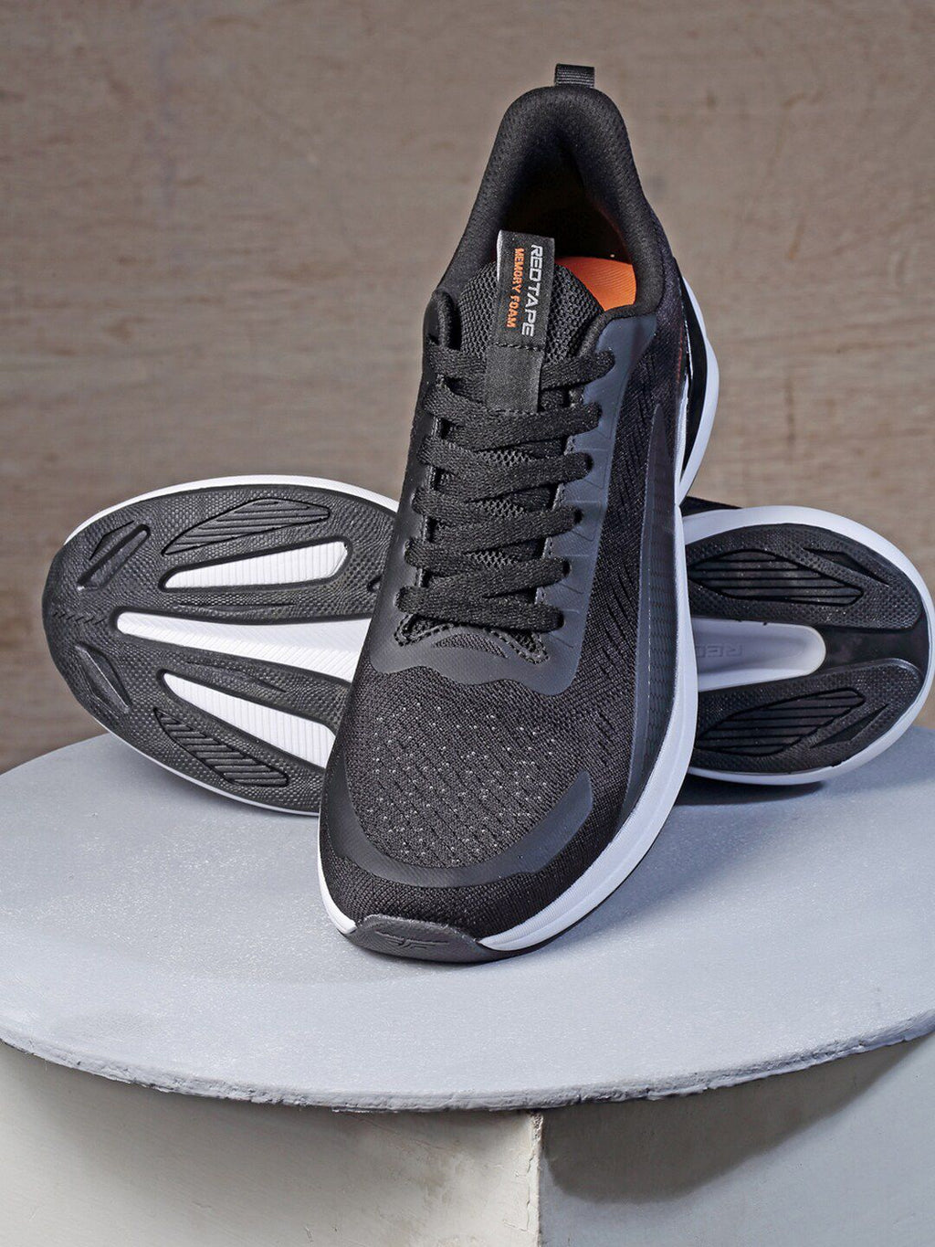  Red Tape Men Black Mesh Walking Shoes