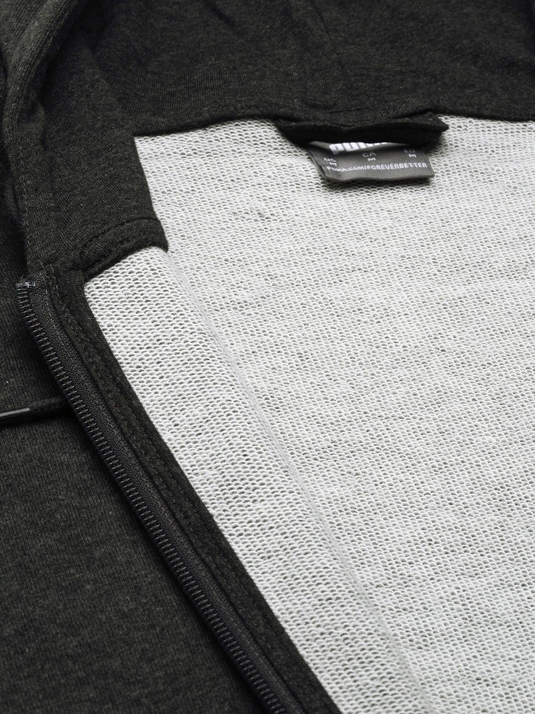  Puma Men Solid Slim Fit Hooded Front-Open Sweatshirt
