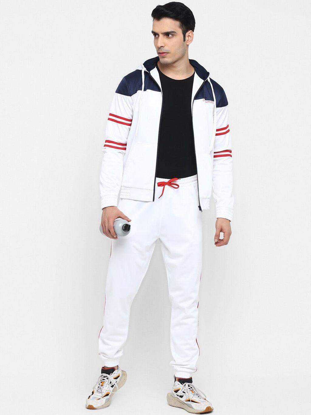  OFF LIMITS Men White & Red Colourblocked Tracksuit