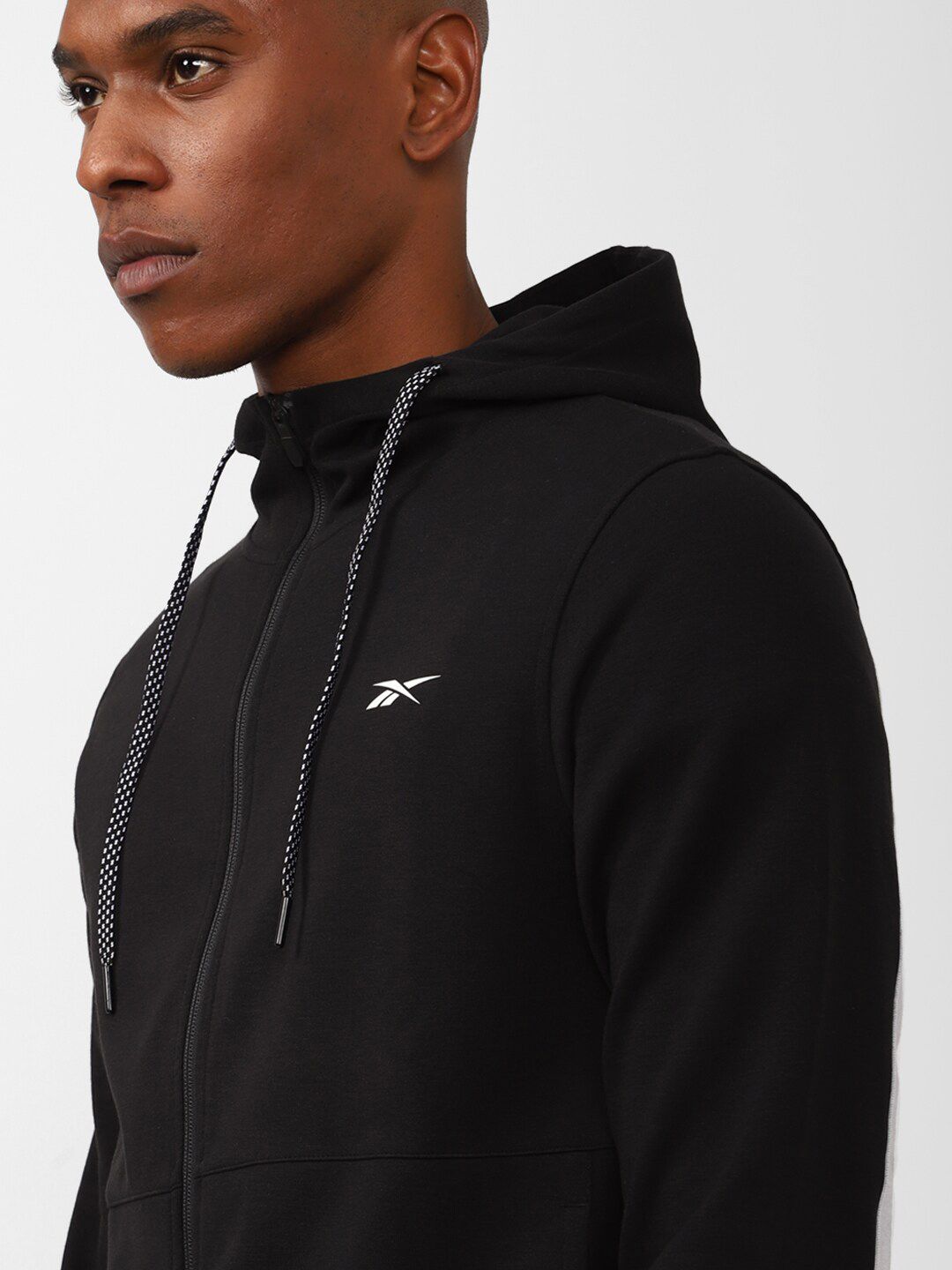  Reebok Men Training Workout Double Knit Full Zip Hooded Sweatshirt