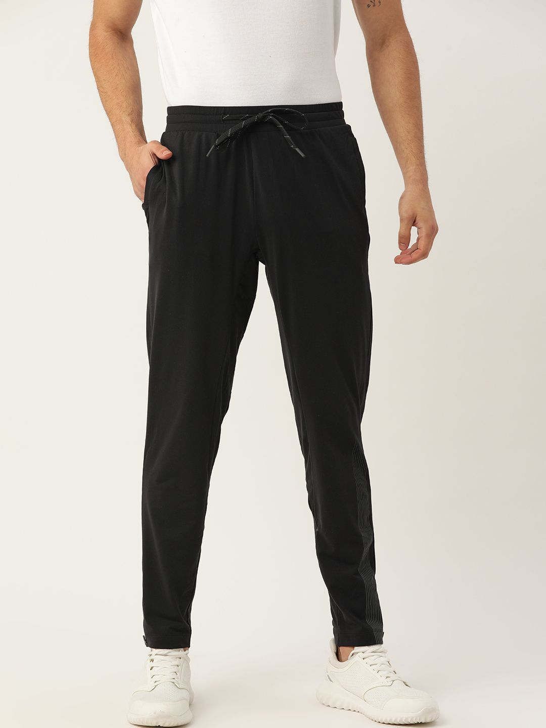  Jockey Men Black Solid Straight Fit Stay-Dry Track Pants