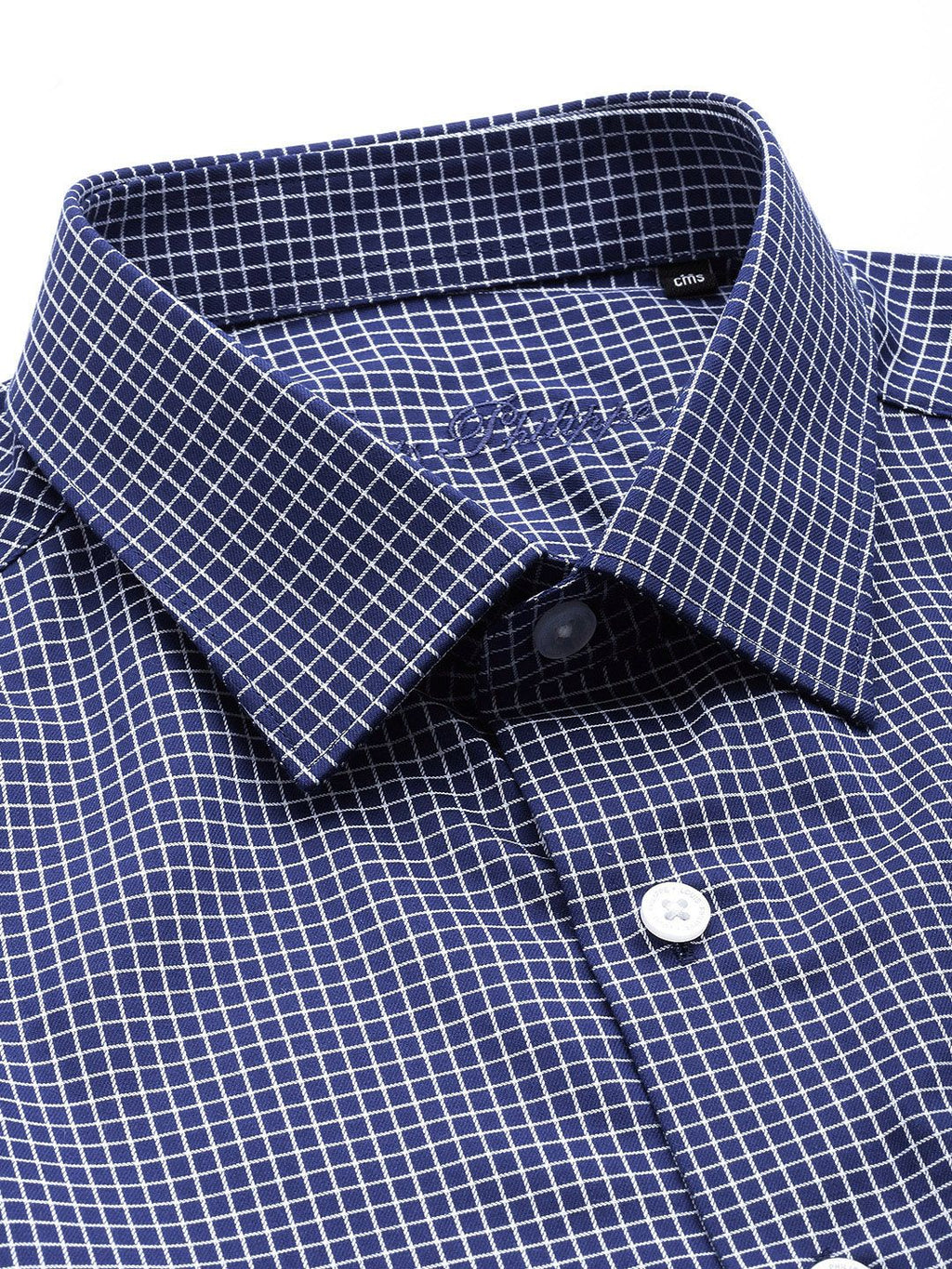  Louis Philippe Slim Fit Grid Tattersall Checked Pure Cotton Formal Shirt