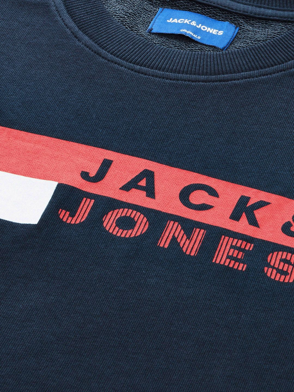 Jack & Jones Men Navy Blue Brand Logo Printed Sweatshirt