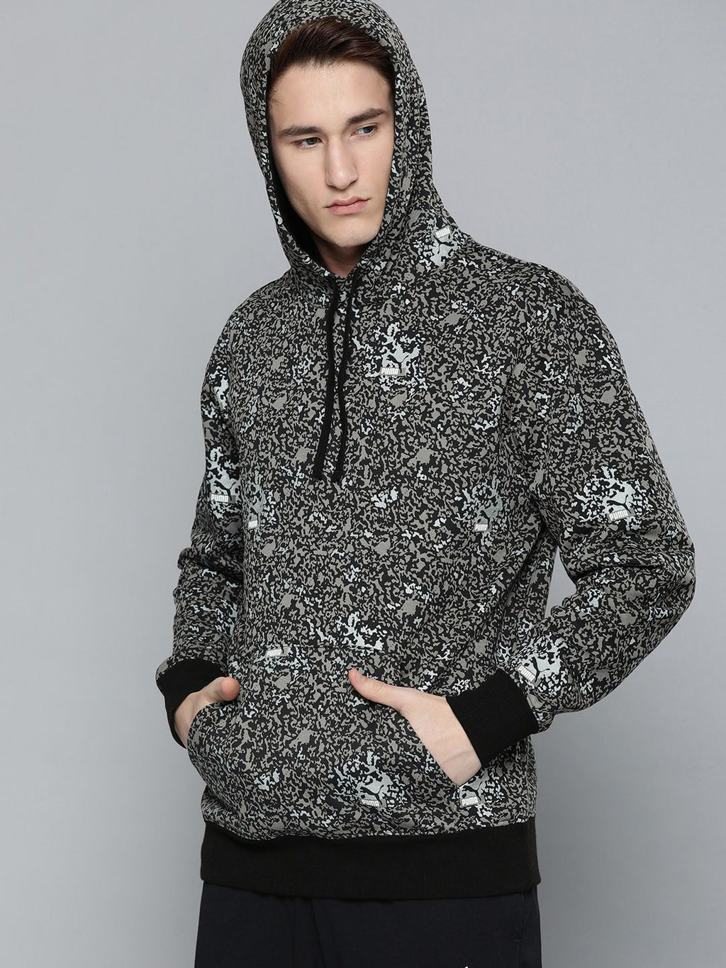  Puma Men Brand Love Metallic Hooded Regular Fit Sweatshirt