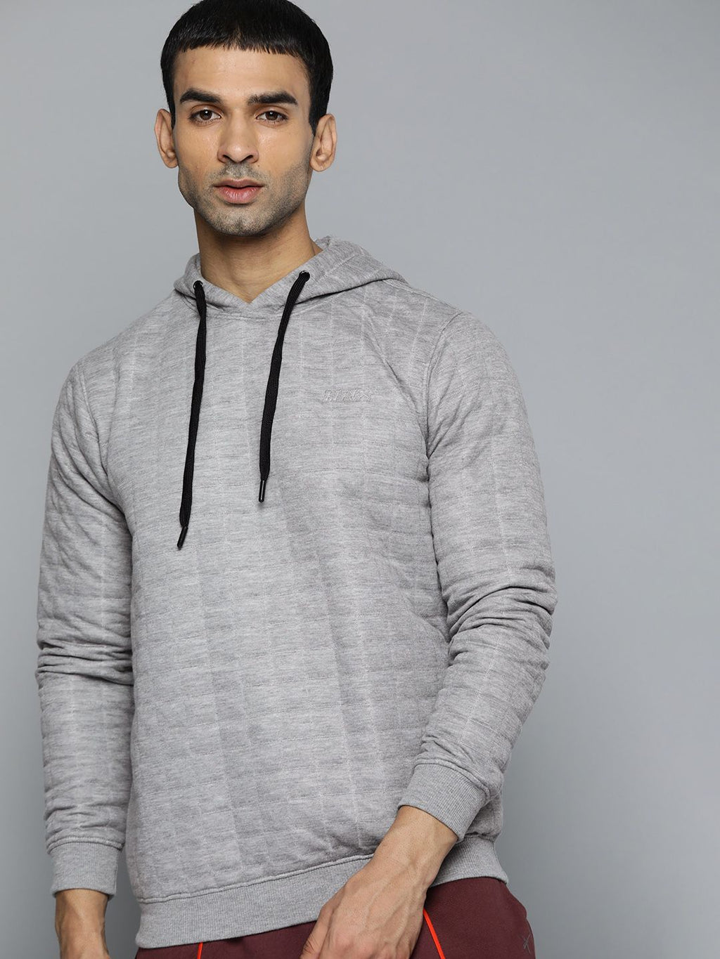  HRX By Hrithik Roshan Lifestyle Men Grey Melange Rapid-Dry Sweatshirt