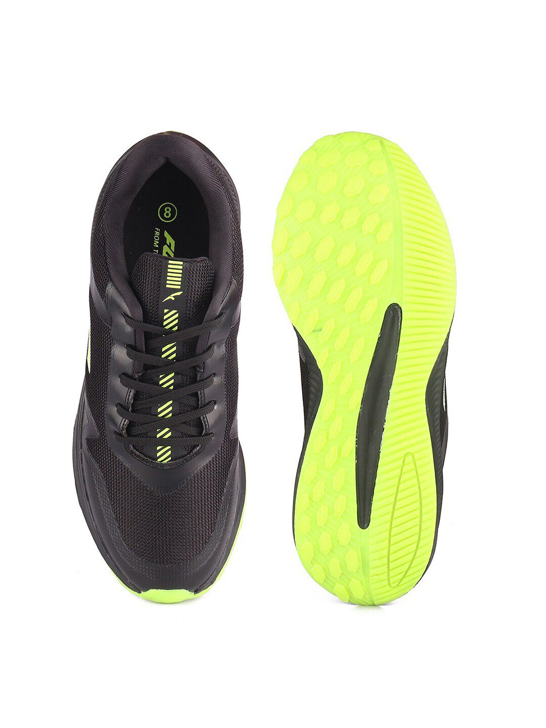  FURO By Red Chief Men Black Mesh Running Shoes