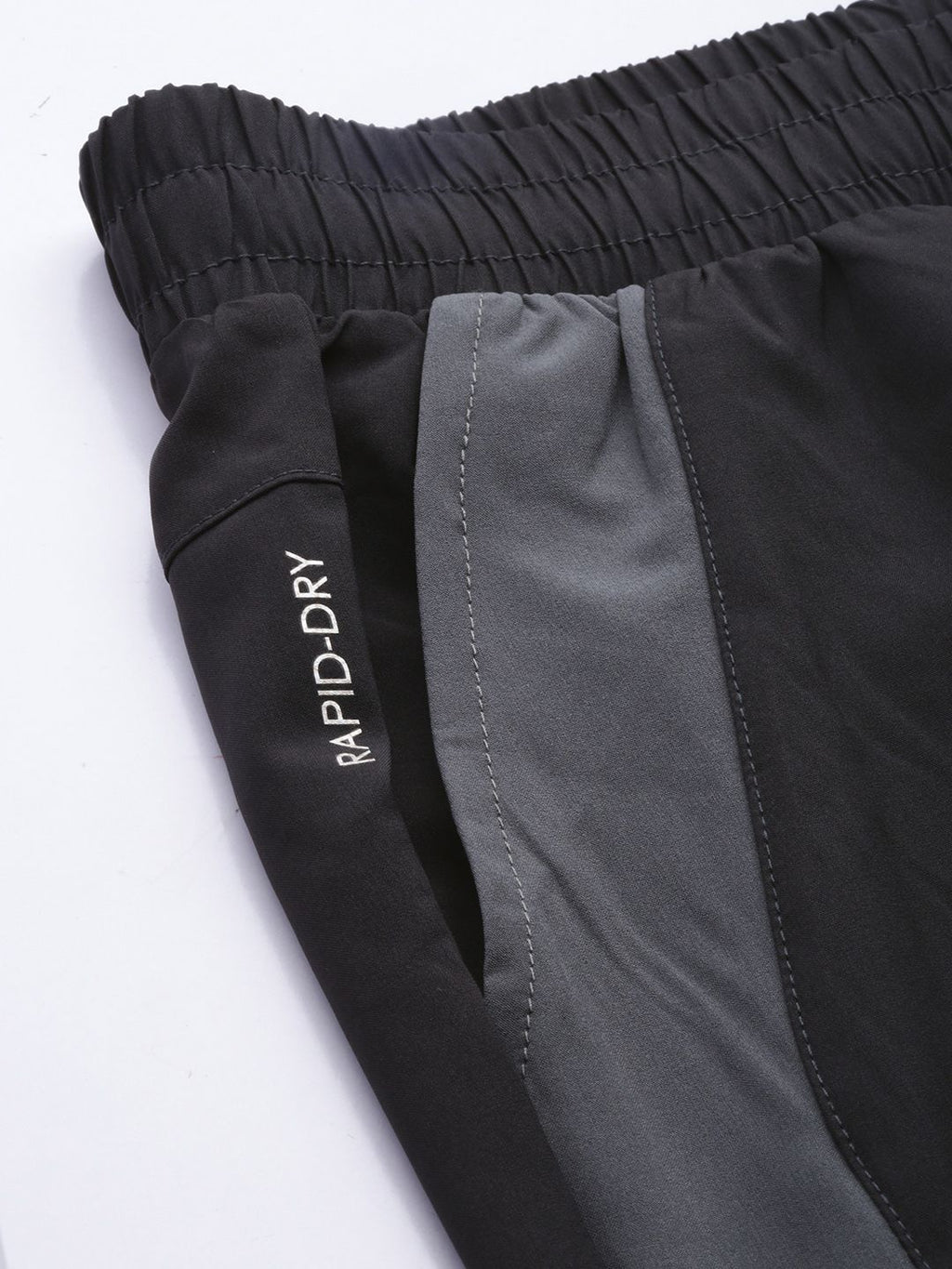  HRX By Hrithik Roshan Men Jet Black & Anthracite Colourblock Slim Fit Rapid-Dry Antimicrobial Training Track Pants