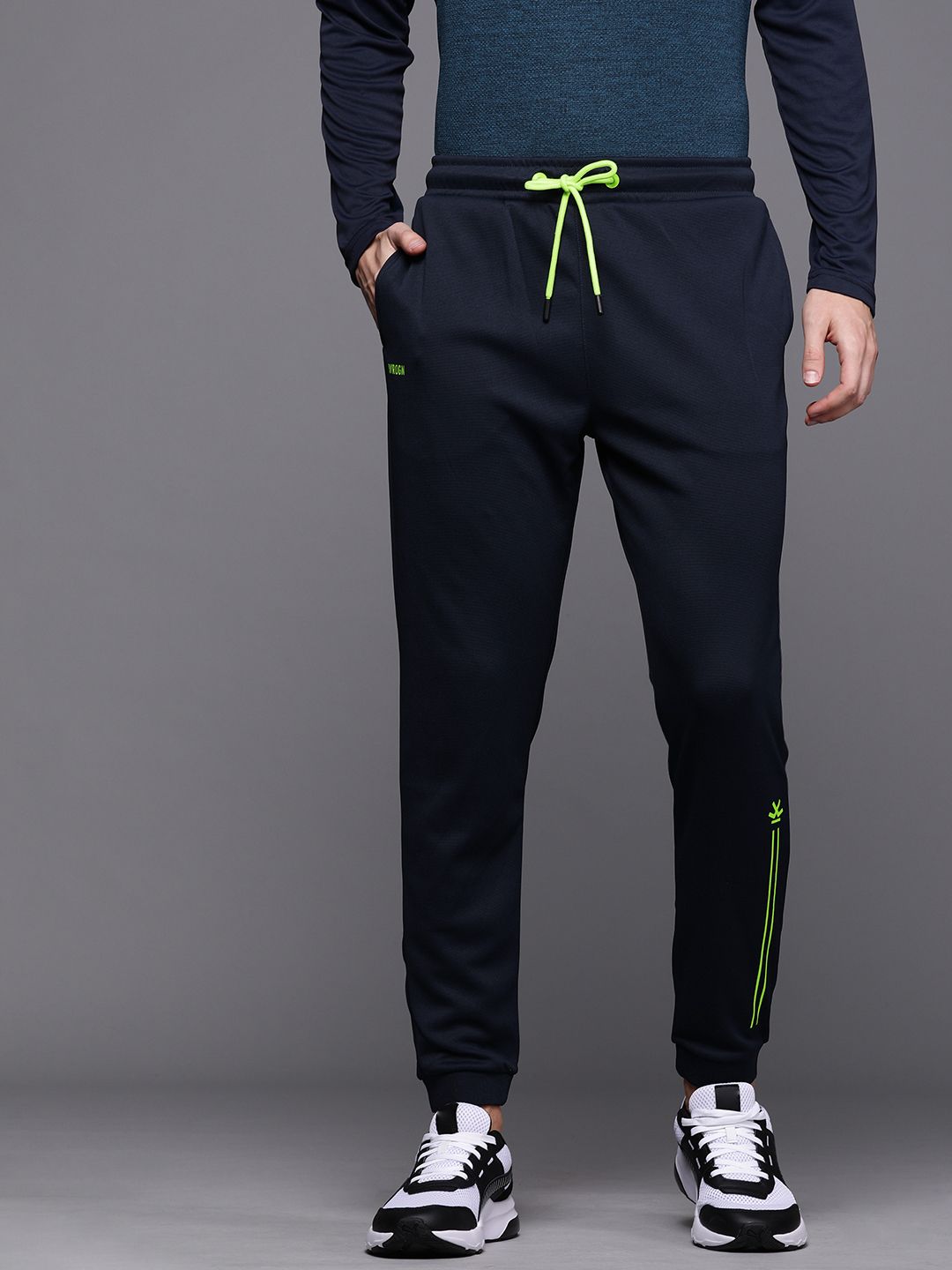  WROGN ACTIVE Men Navy Blue Solid Regular Fit Joggers