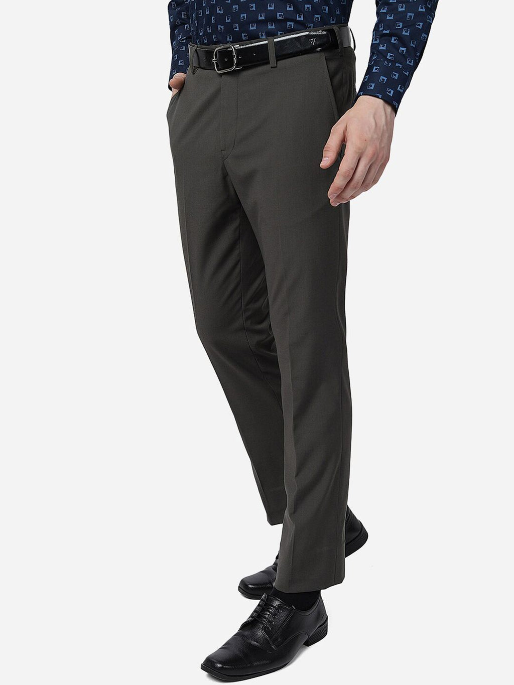  Greenfibre Men Slim Fit Mid-Rise Formal Trousers