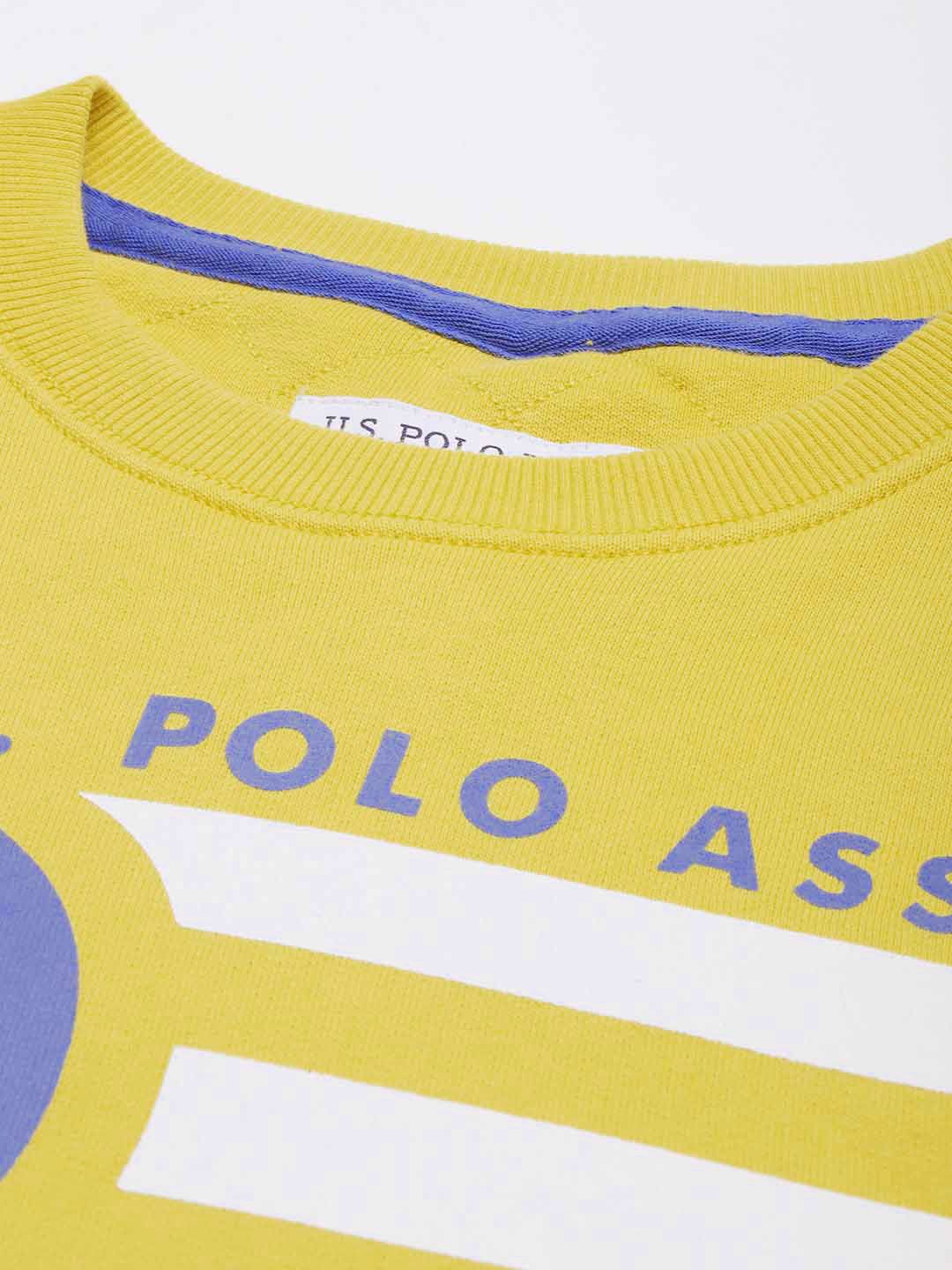  U.S. Polo Assn. Men Yellow Printed Sweatshirt