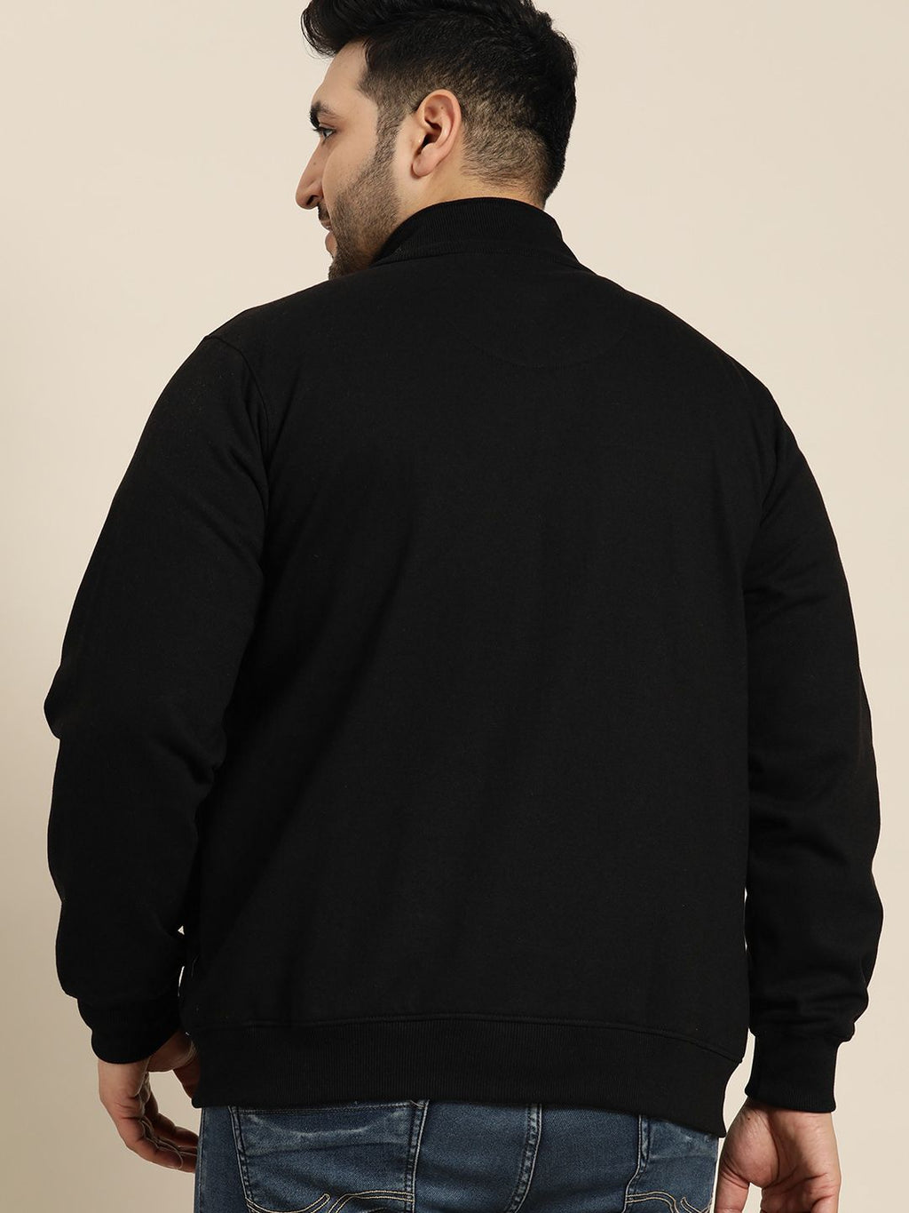  Sztori Men Plus Size Black Solid Sweatshirt