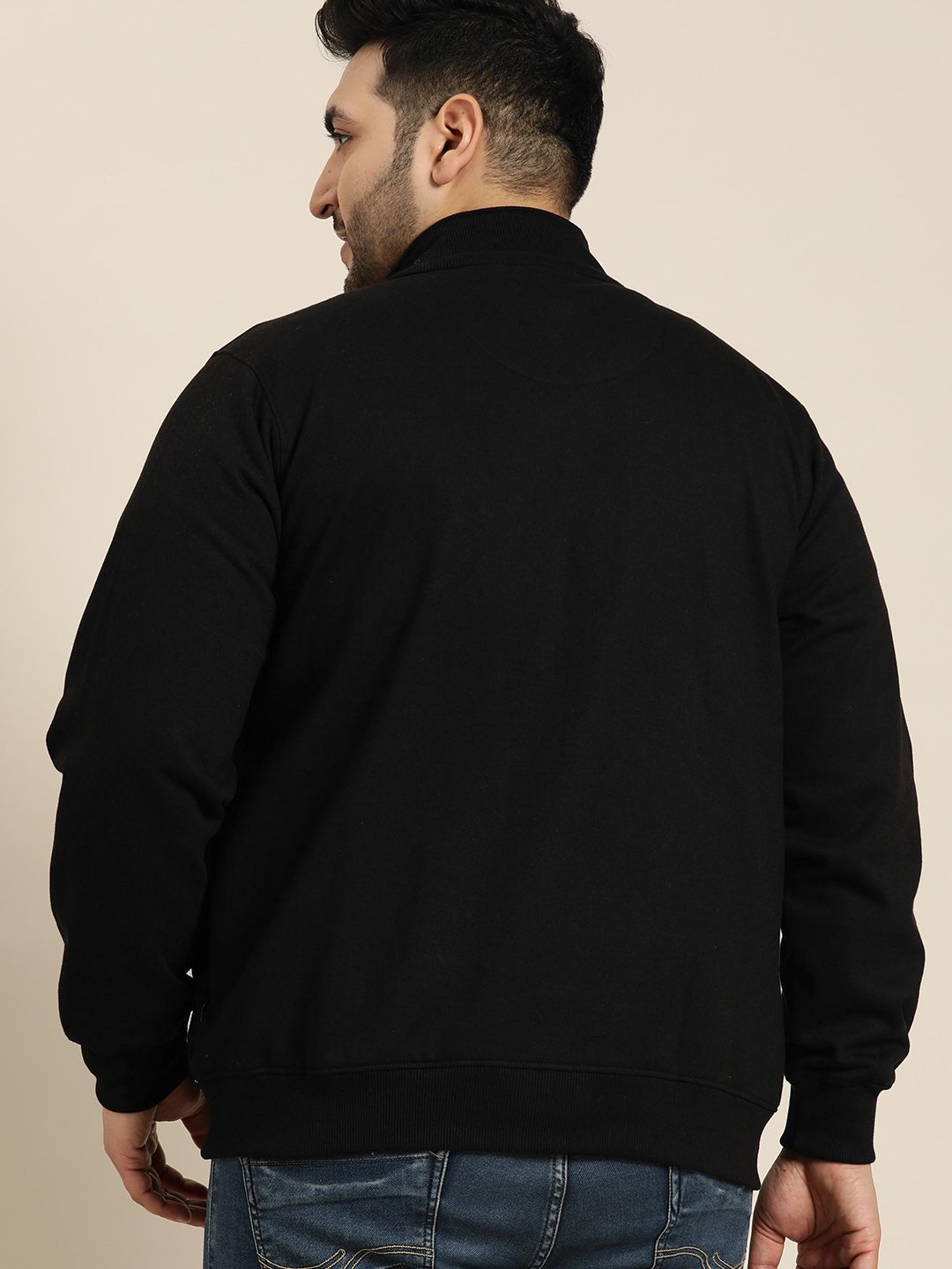  Sztori Men Plus Size Black Solid Sweatshirt