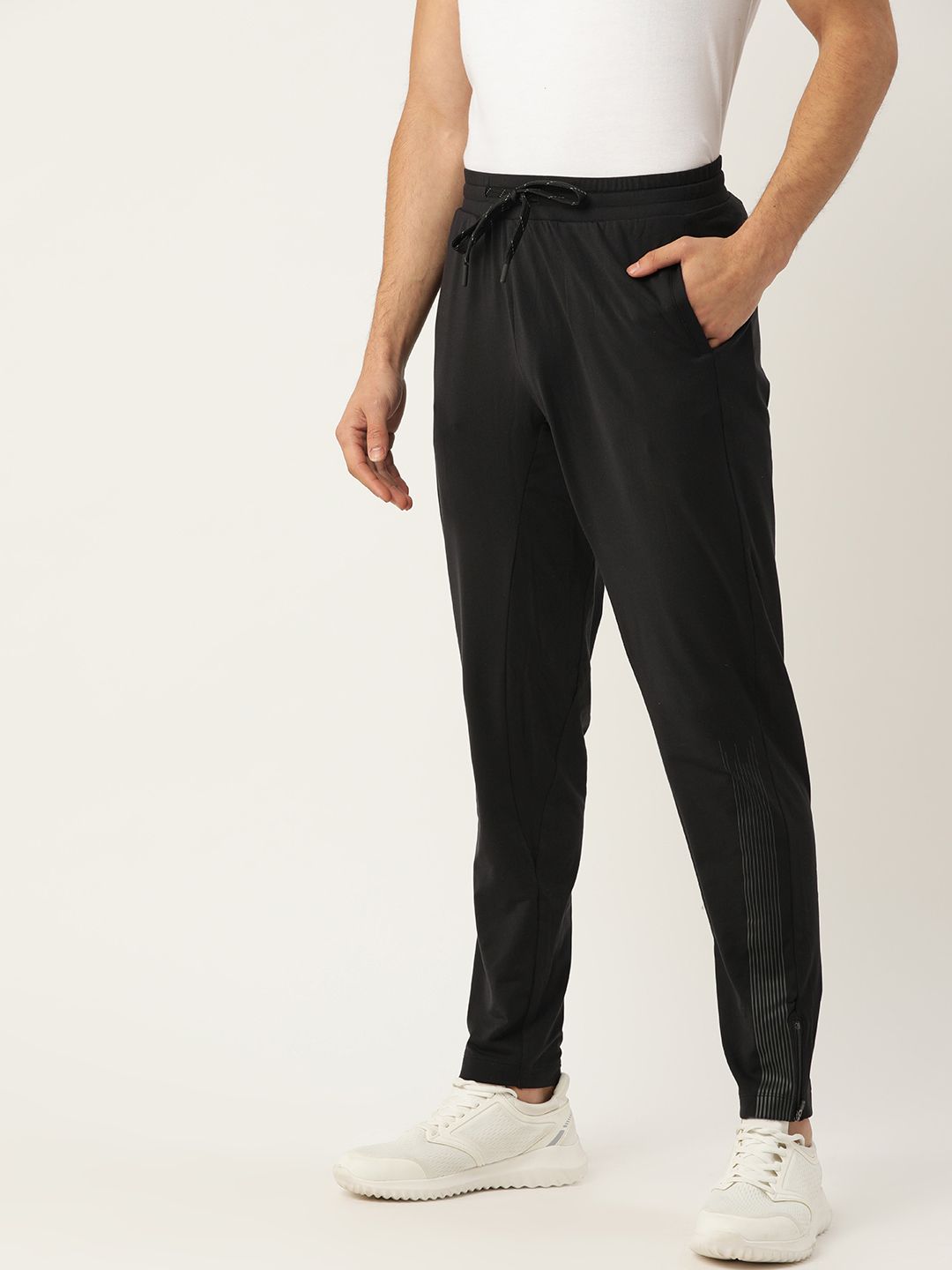  Jockey Men Black Solid Straight Fit Stay-Dry Track Pants