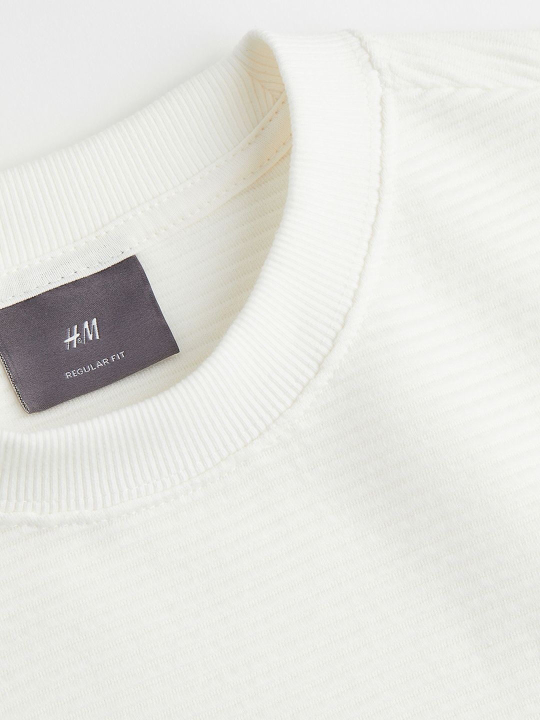  H&M Men Regular Fit Ribbed Sweatshirt