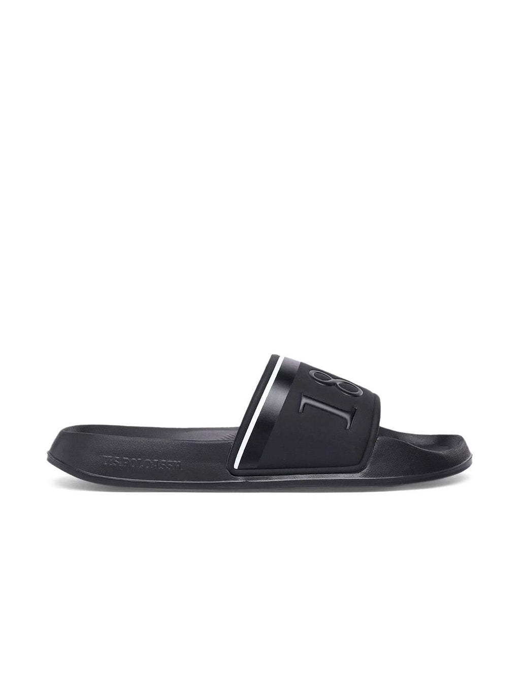  U.S. Polo Assn. Men Black Self Design Sliders