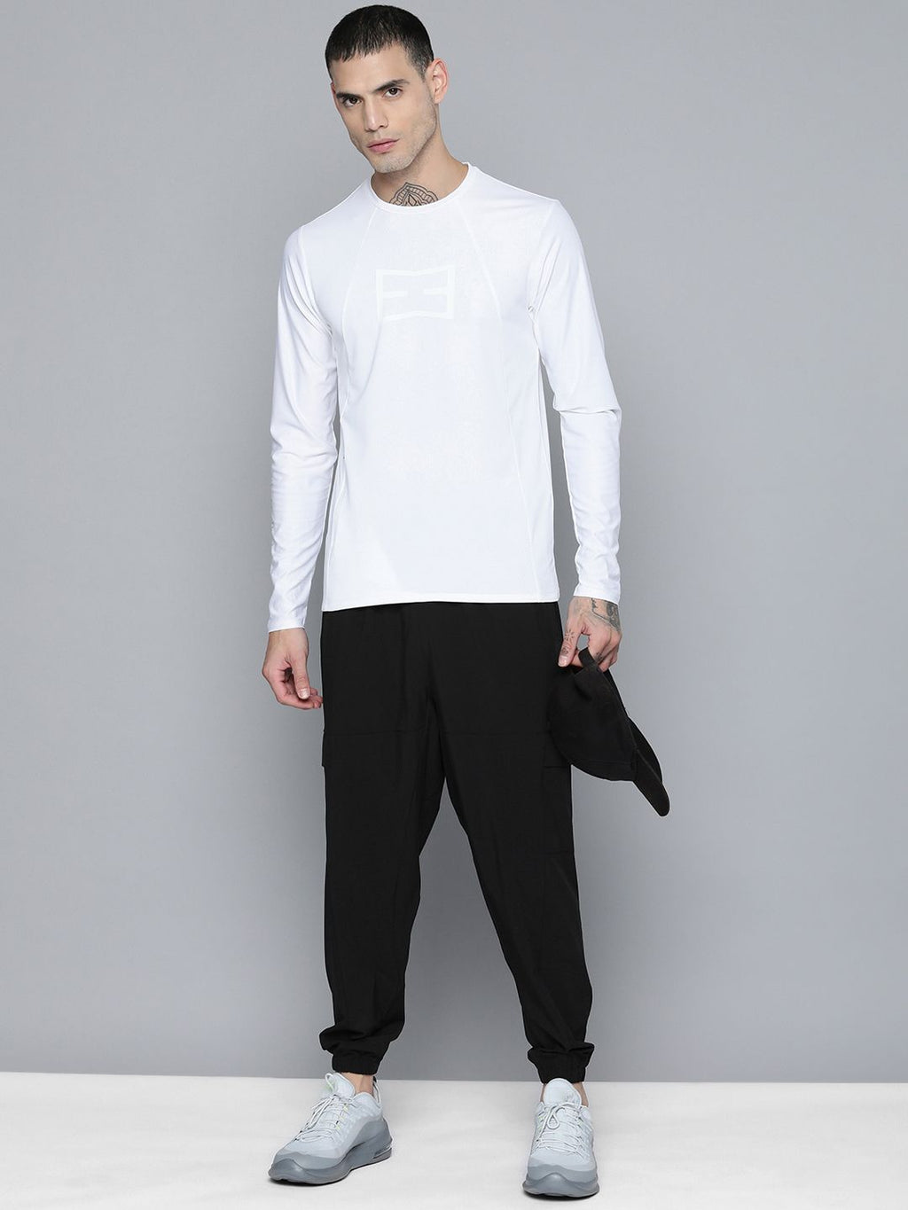  HRX By Hrithik Roshan EDGE Men Black Brand Carrier Joggers