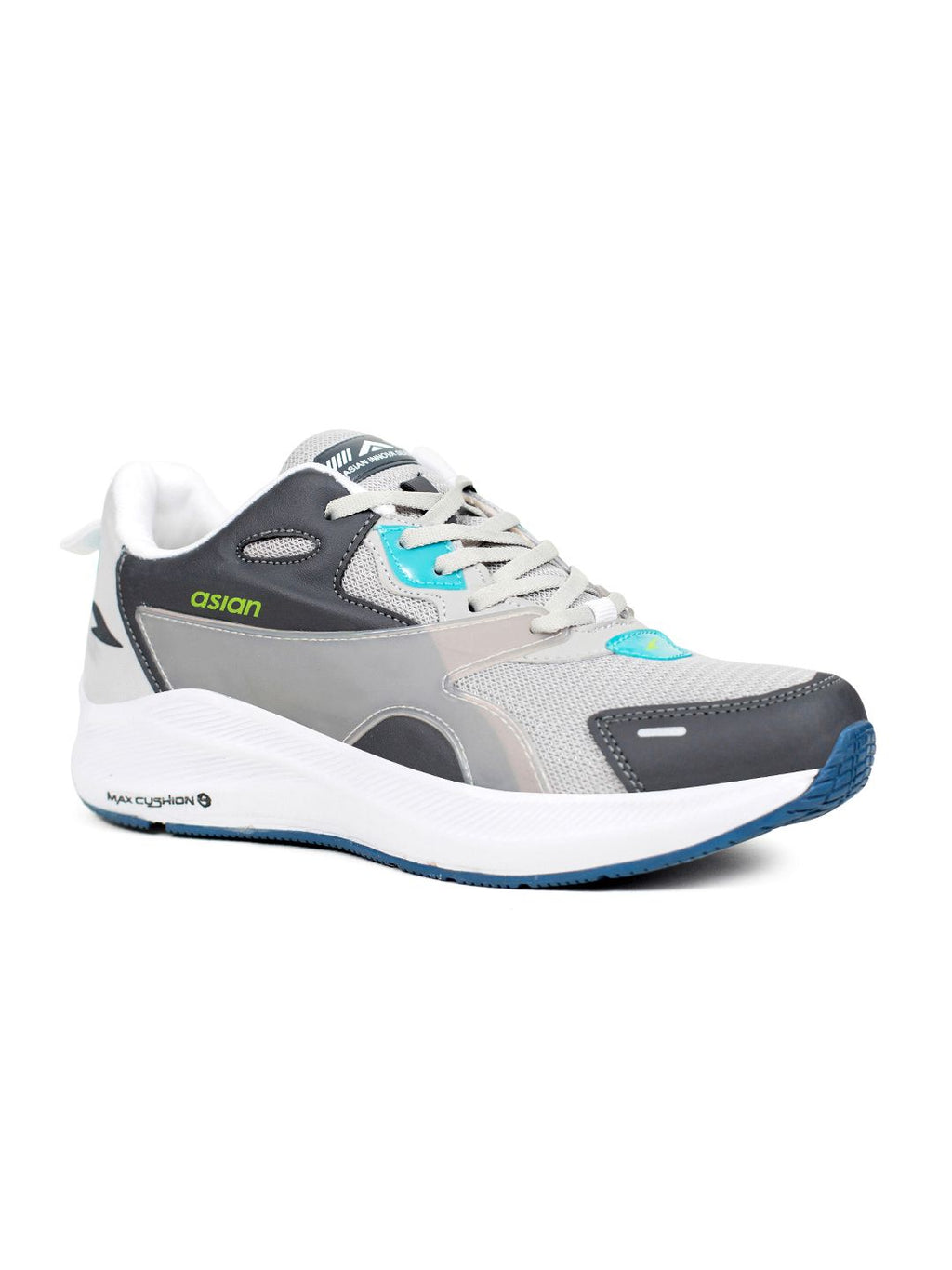  ASIAN Men Grey & Black Max Cushion Memory Foam Mesh Running Shoes