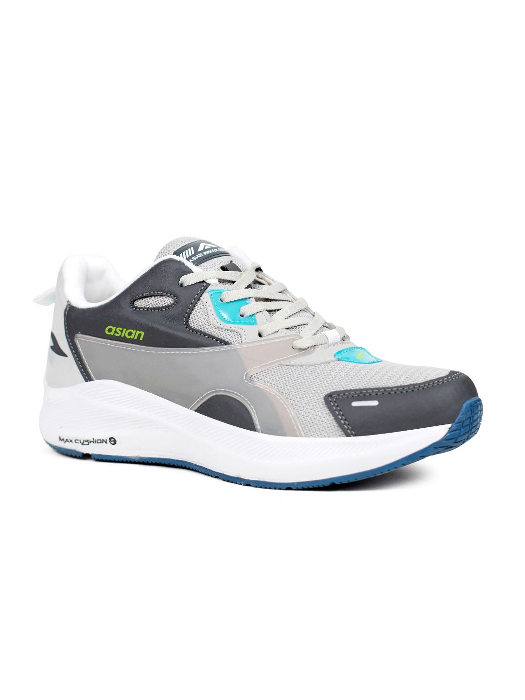  ASIAN Men Grey & Black Max Cushion Memory Foam Mesh Running Shoes