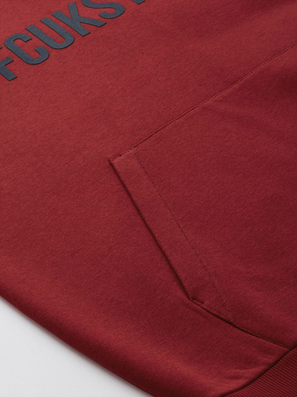  French Connection Men Red Brand Logo Printed Hooded Sweatshirt