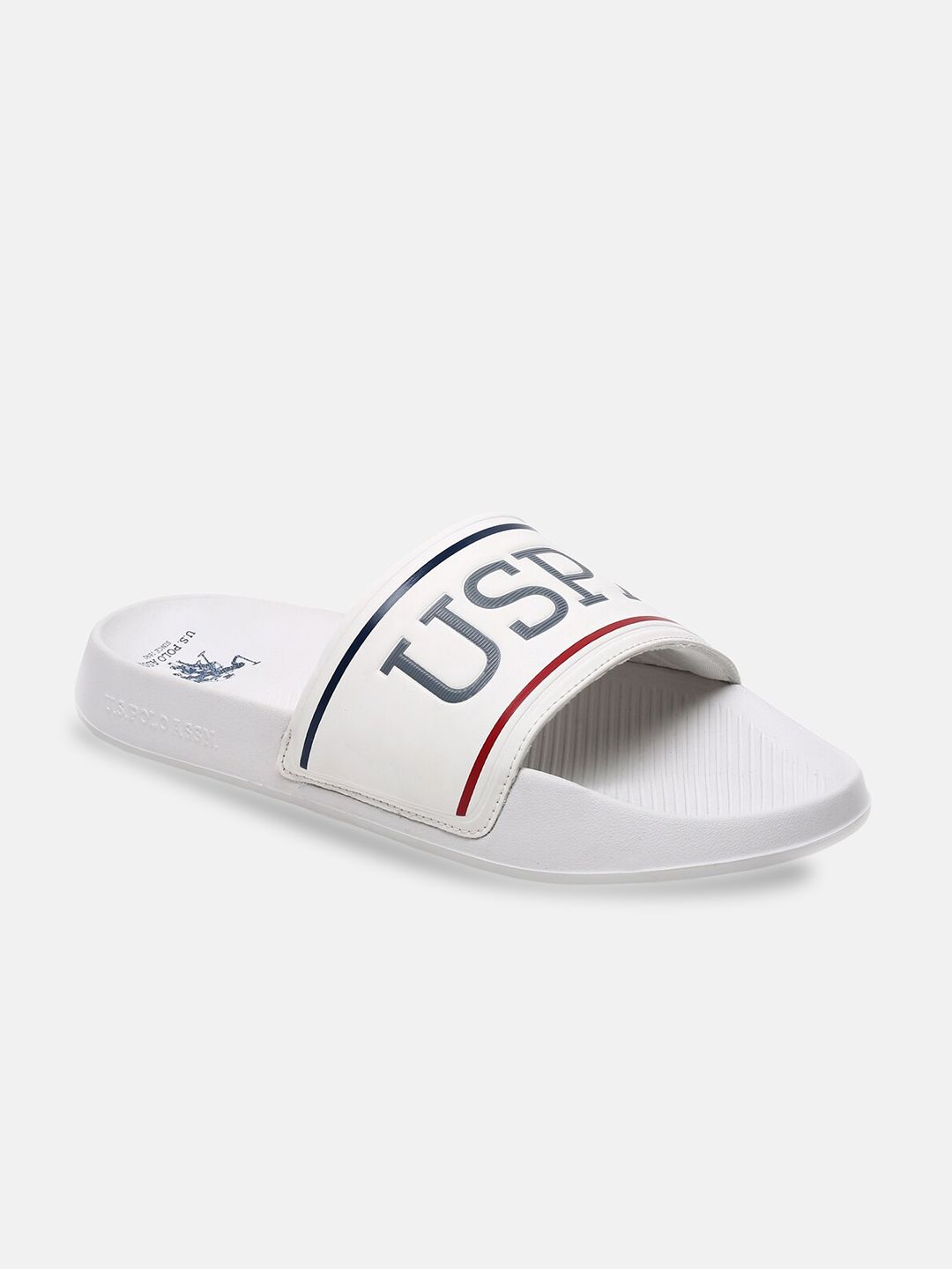 U.S. Polo Assn. U S Polo Assn Men White & Black Printed Sliders