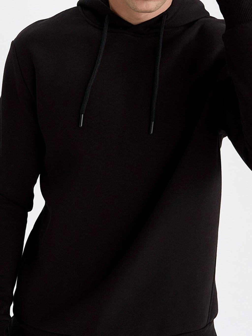  DeFacto Men Black Hooded Sweatshirt