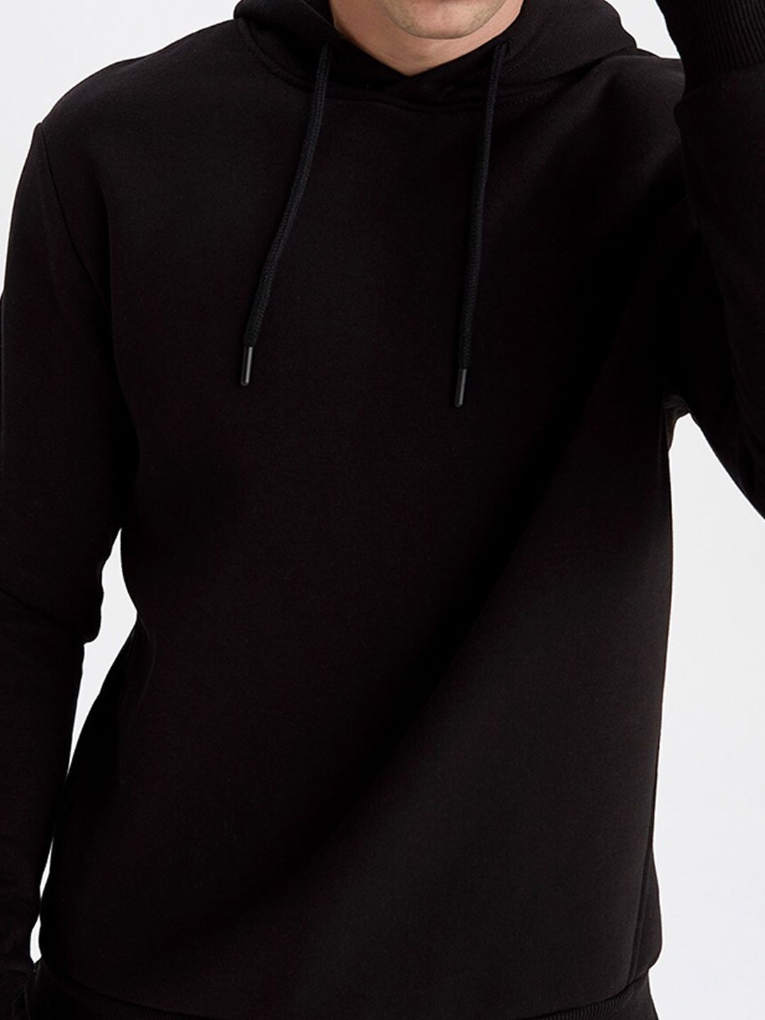  DeFacto Men Black Hooded Sweatshirt