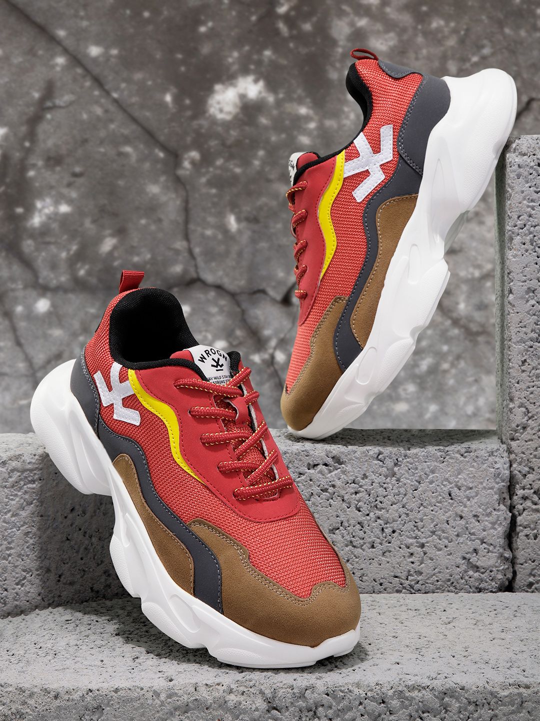  WROGN Men Colourblocked & Woven Design Running Shoes