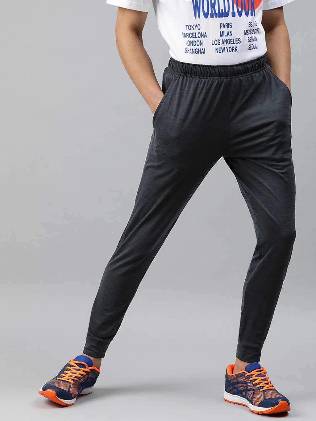  Nike Men's Grey Solid Dri-FIT Track Pants