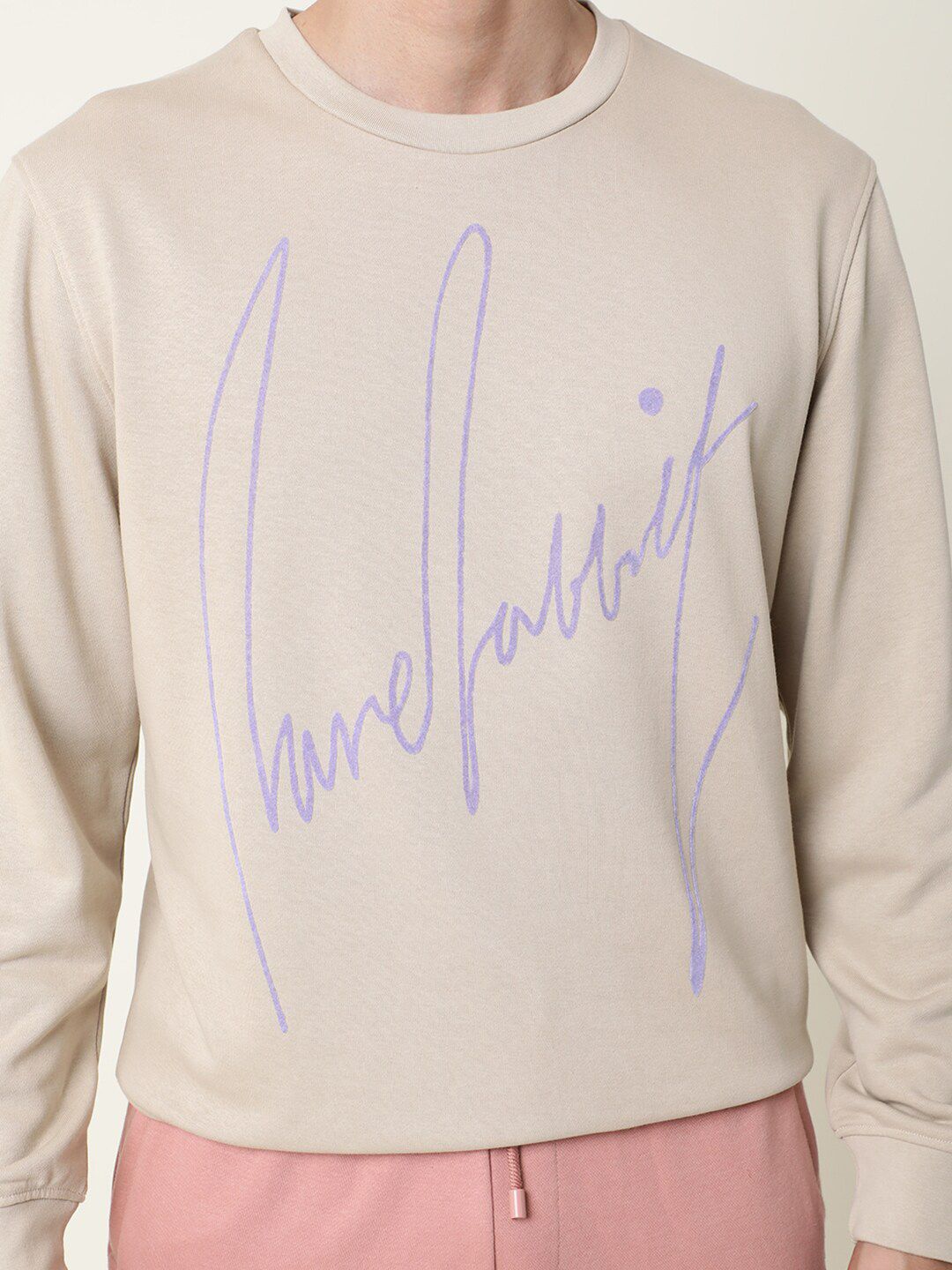  RARE RABBIT Men Beige Printed Sweatshirt