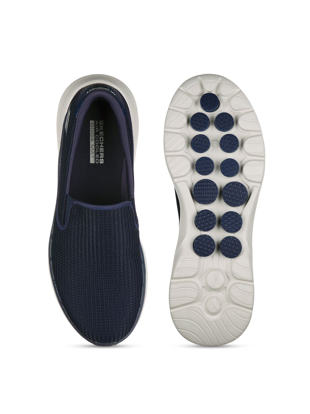 Skechers Men Navy Blue Mesh Walking Non-Marking Shoes