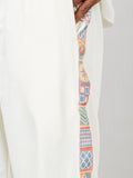 Styli Men Cream Side Printed Motif Relaxed Fit Cotton Joggers