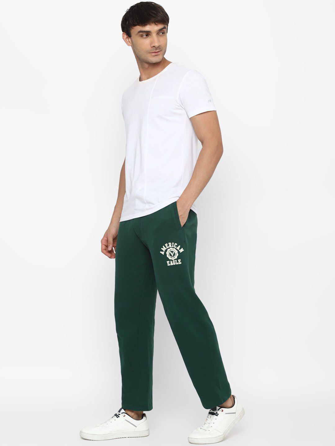  AMERICAN EAGLE OUTFITTERS Men Brand Logo Printed Regular Fit Mid-Rise Track Pants