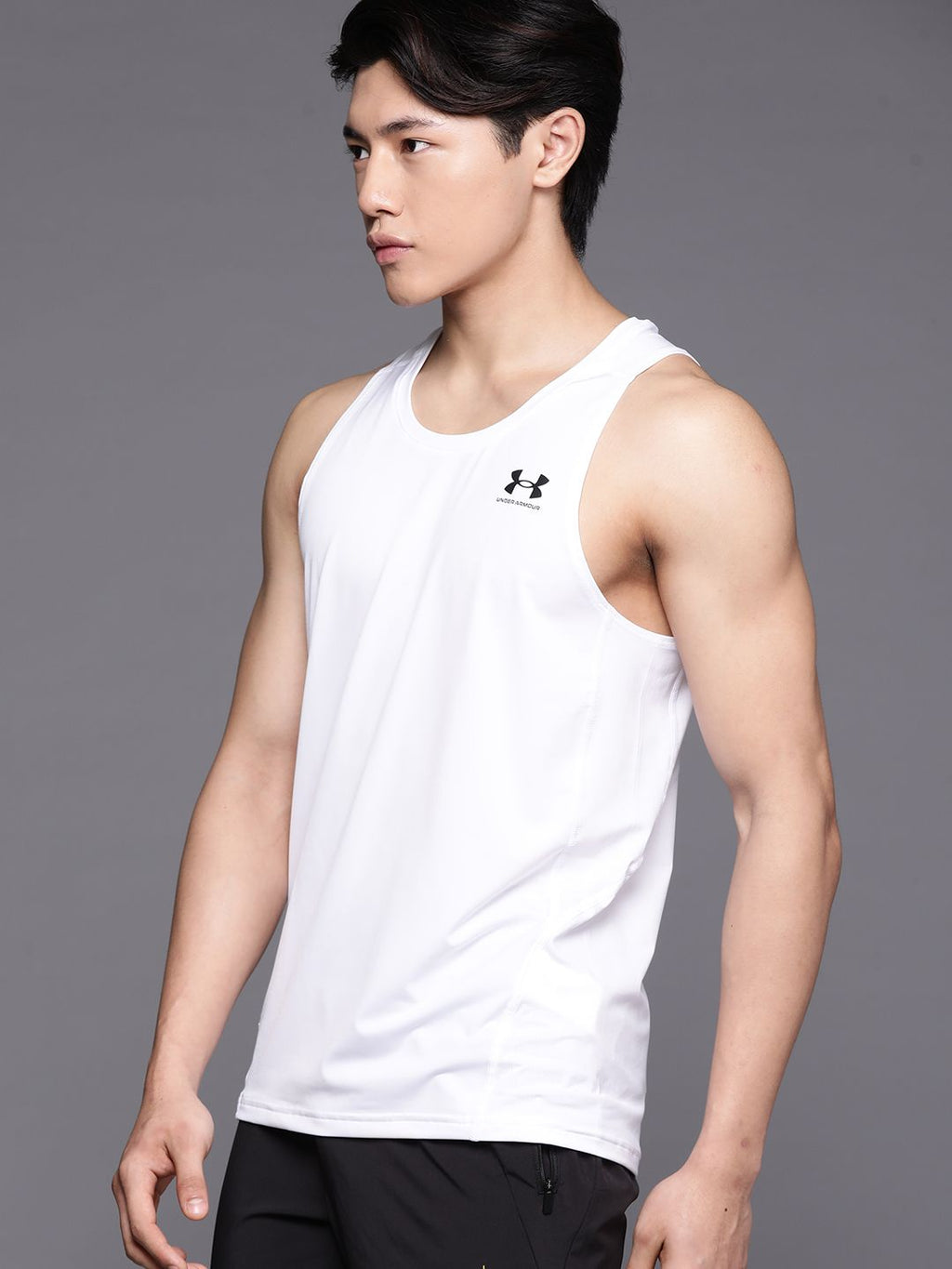  UNDER ARMOUR Brand Logo Print Detail Slim Fit Heat Gear Fitted Tank T-shirt