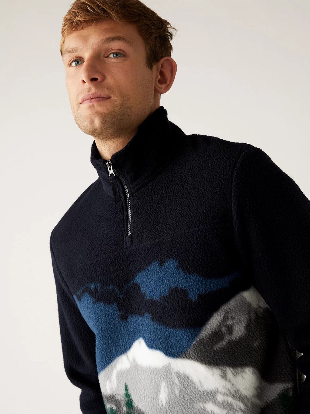 Marks & Spencer Men Abstract Printed Pullover Sweatshirt