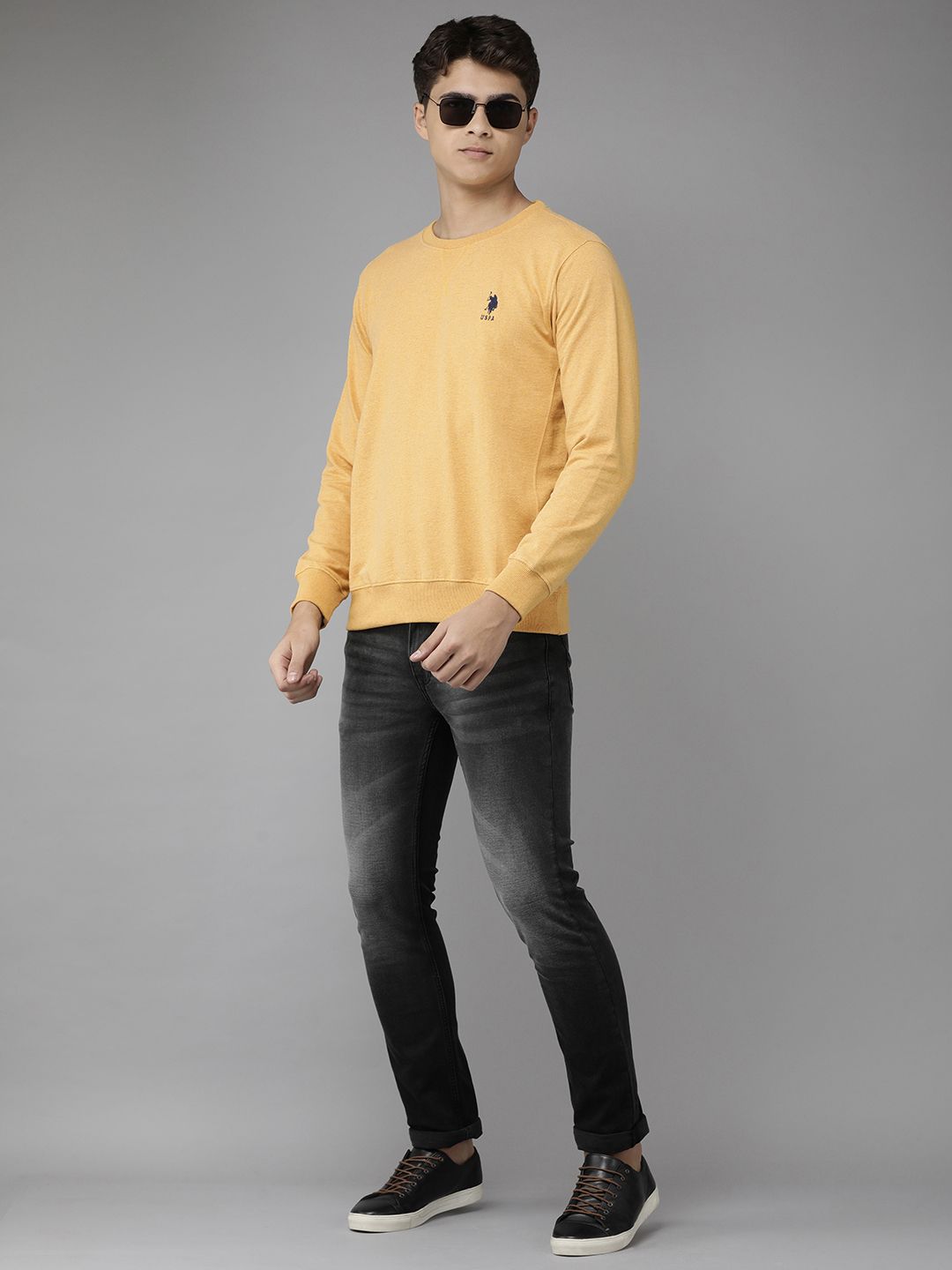 U.S. Polo Assn. U S Polo Assn Men Mustard Sweatshirt