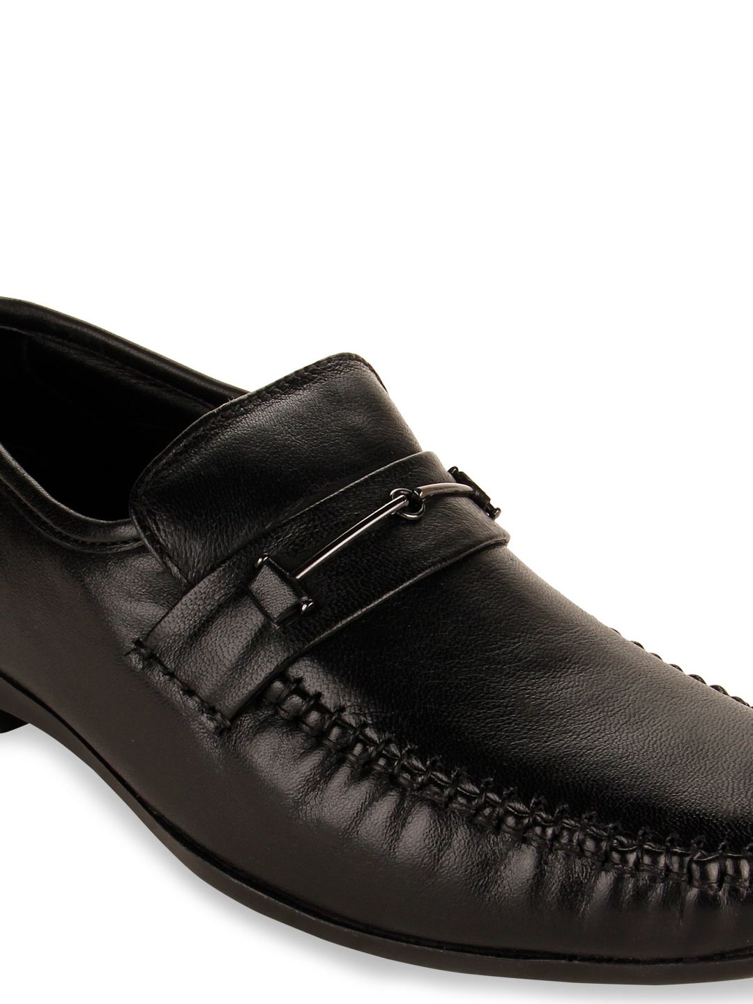 Regal Men Black Solid Slip-On Loafers